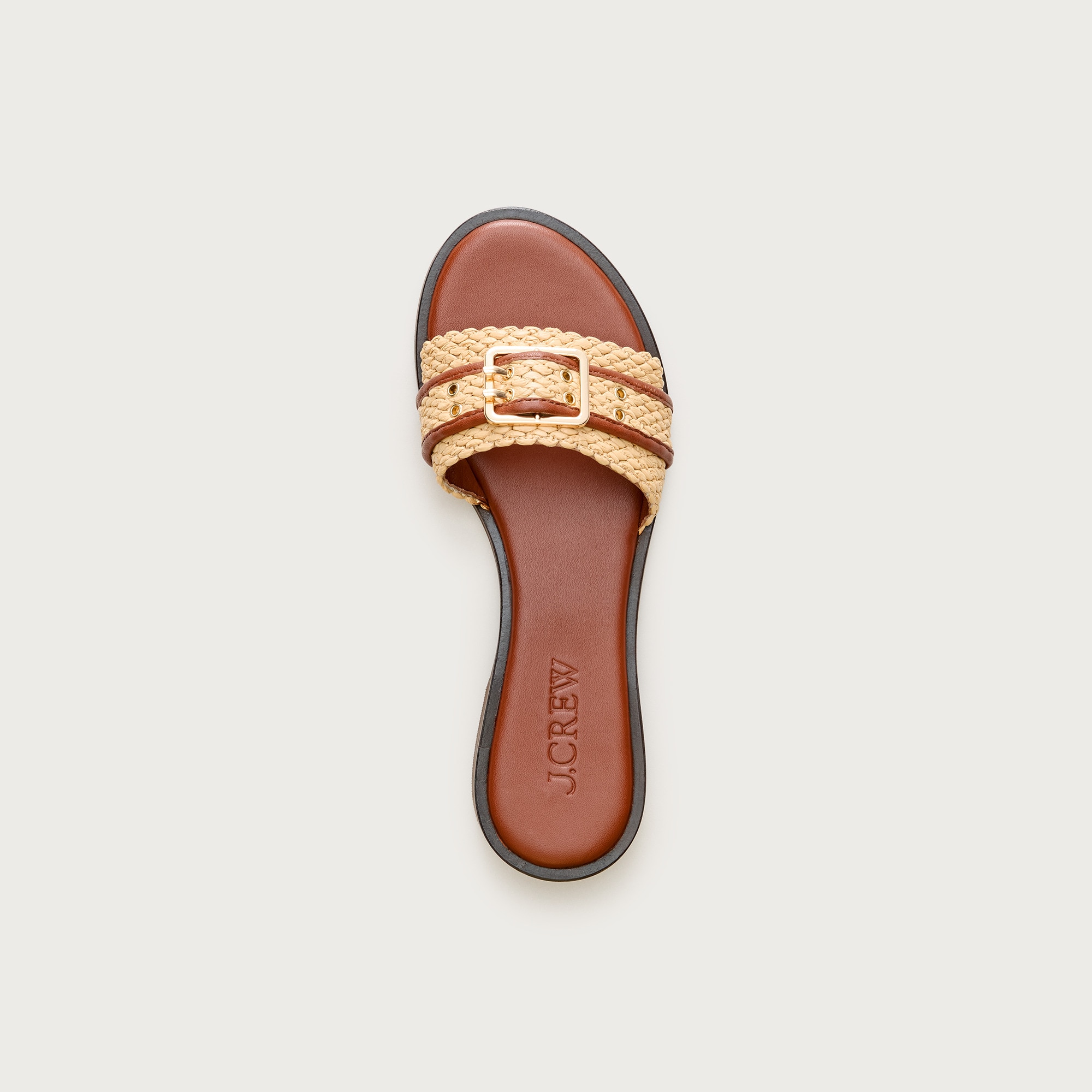 Belted woven-strap sandals