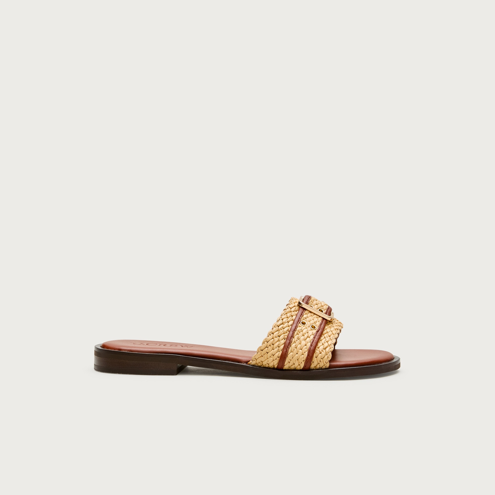 Belted woven-strap sandals
