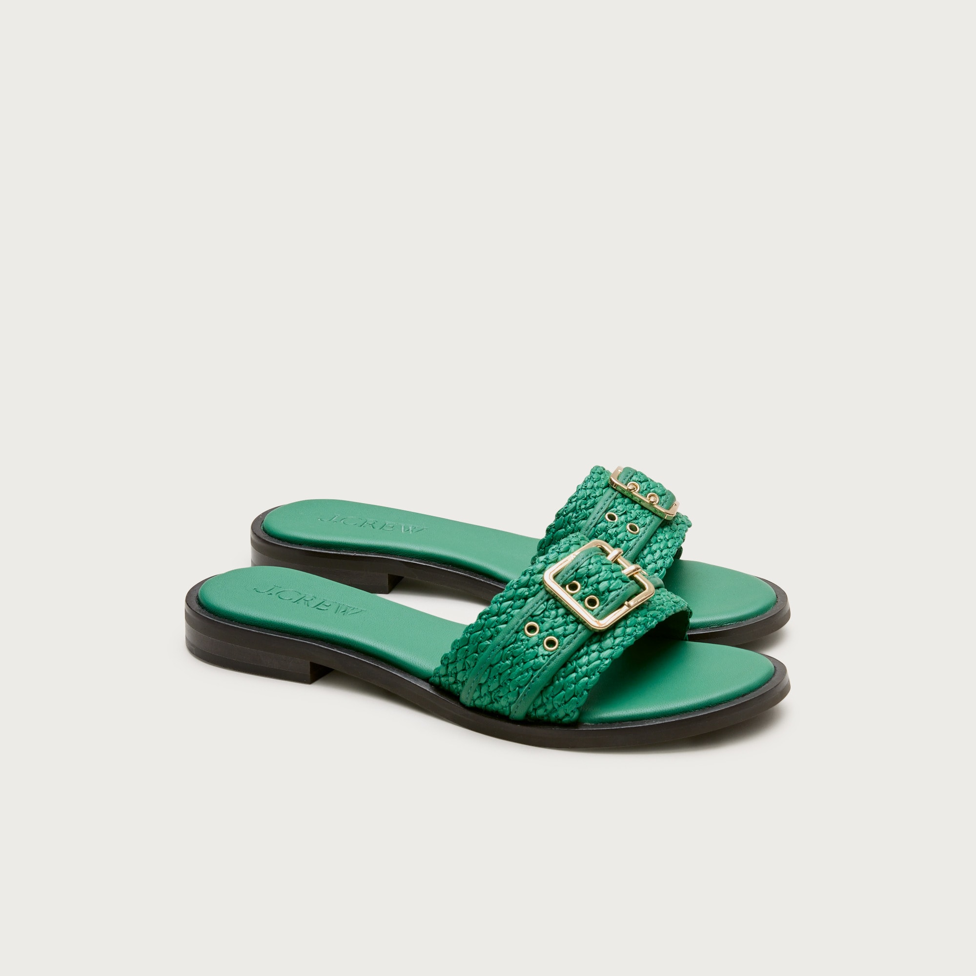 Belted woven-strap sandals