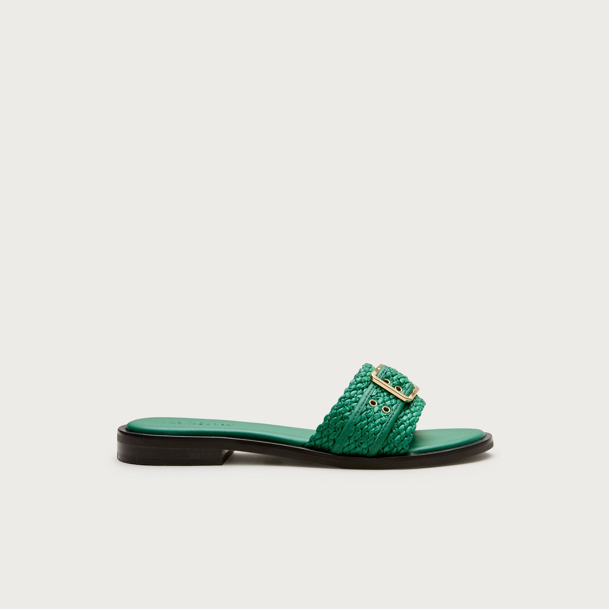 Belted woven-strap sandals