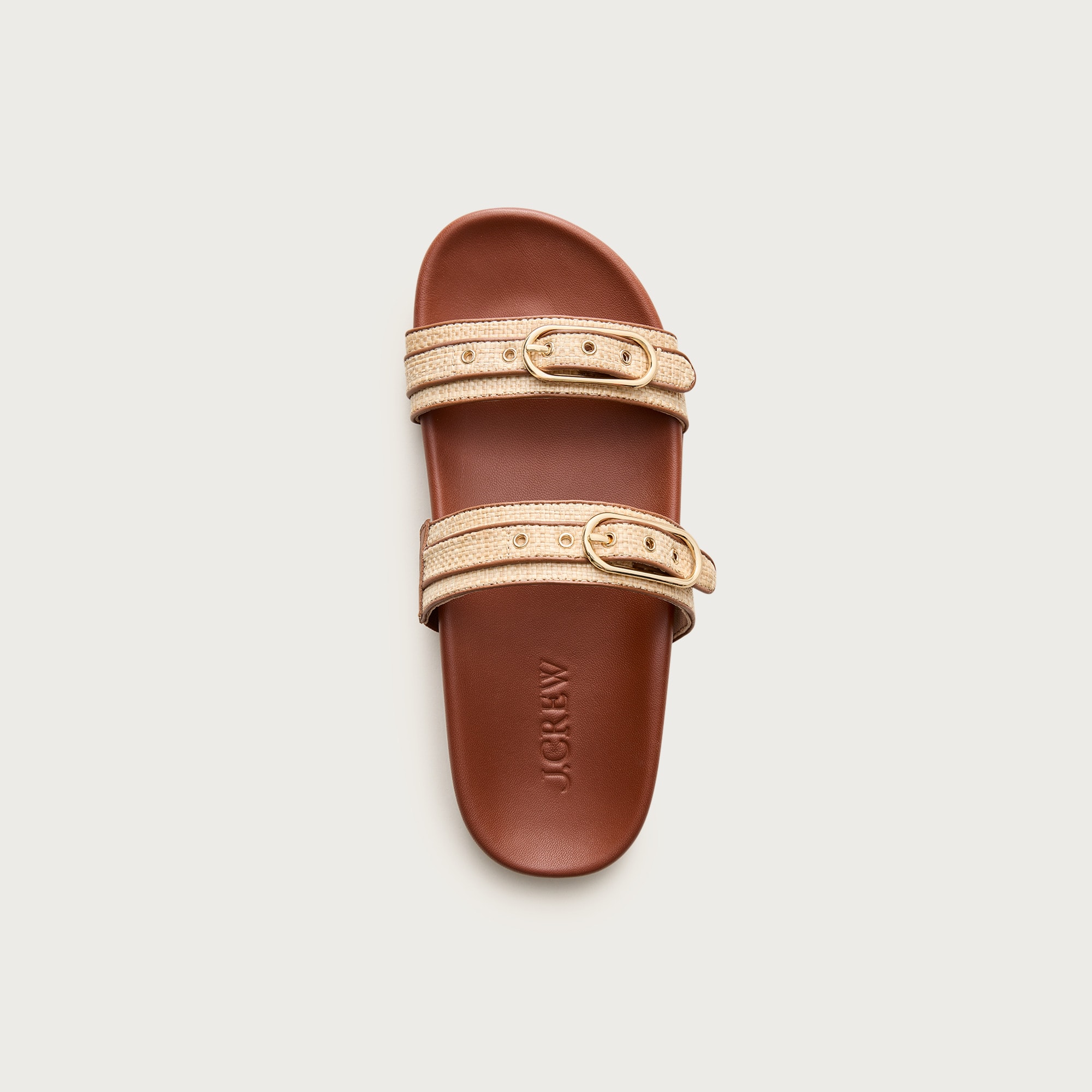 Kira Buckle Sandals In Faux Raffia For Women | J.Crew