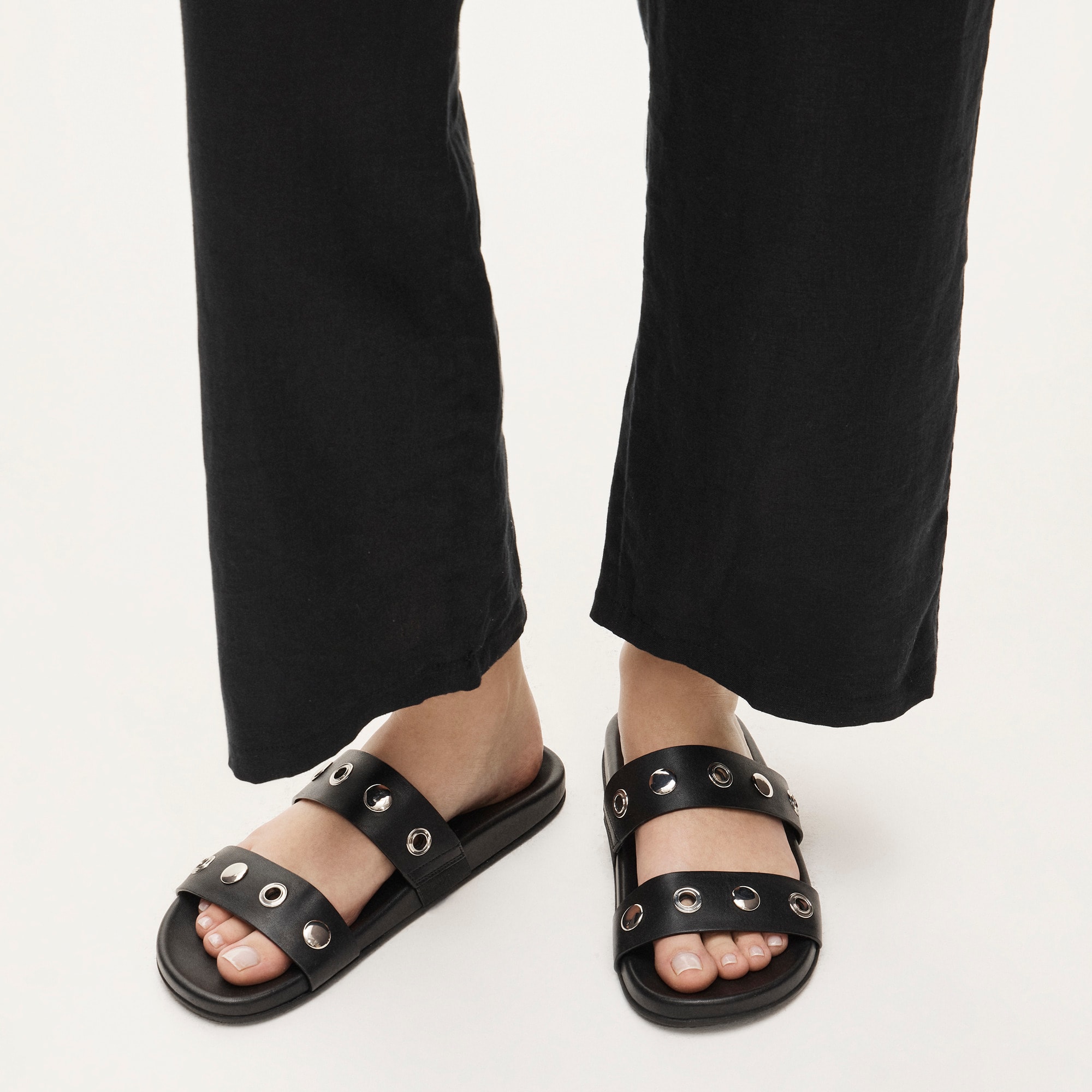 Kira grommet sandals in leather