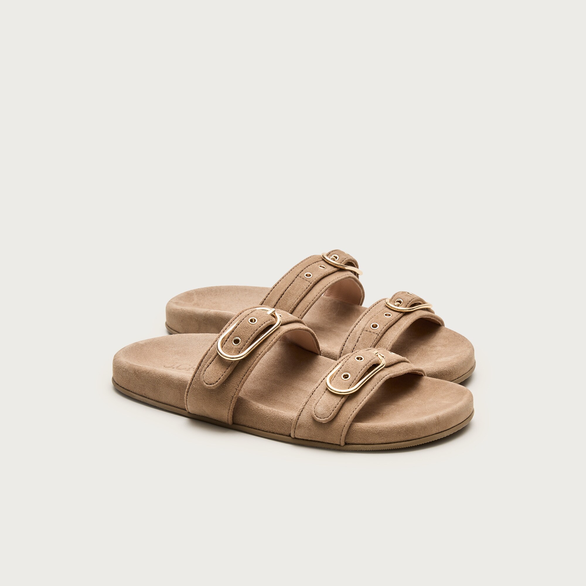 womens Kira buckle sandals in suede