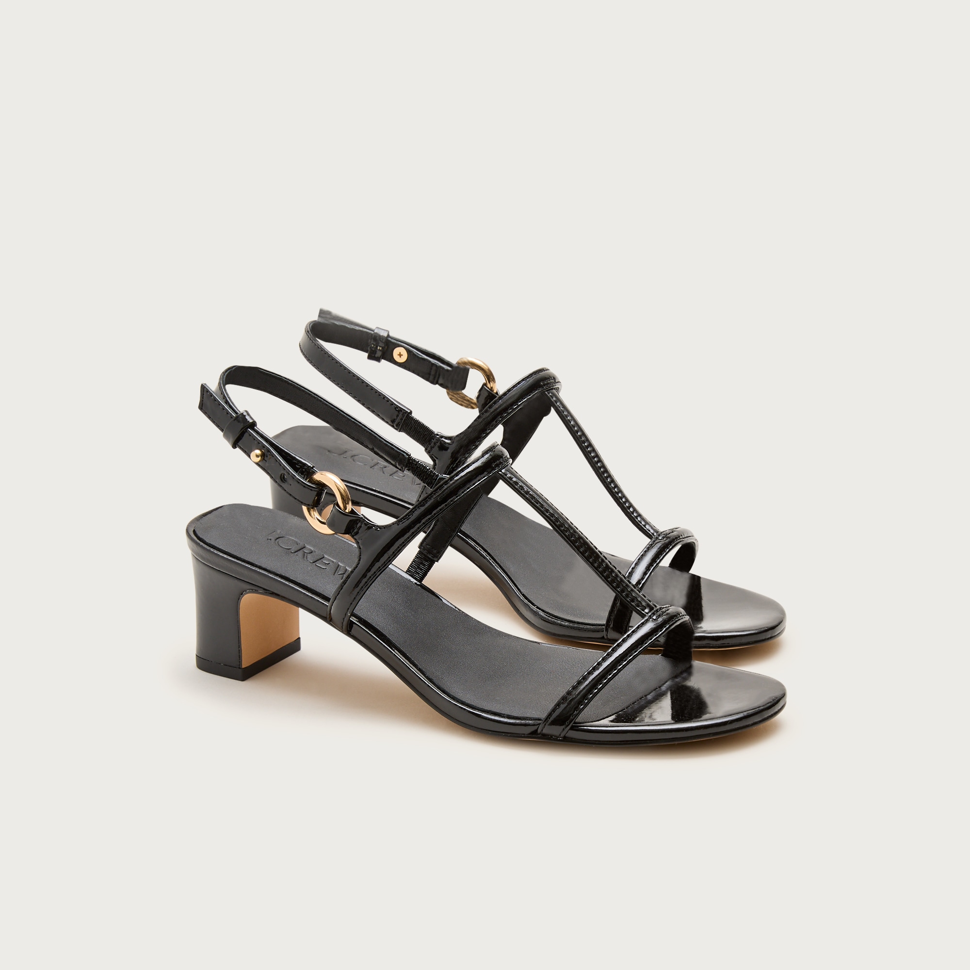 Kacie block-heel sandals in patent leather