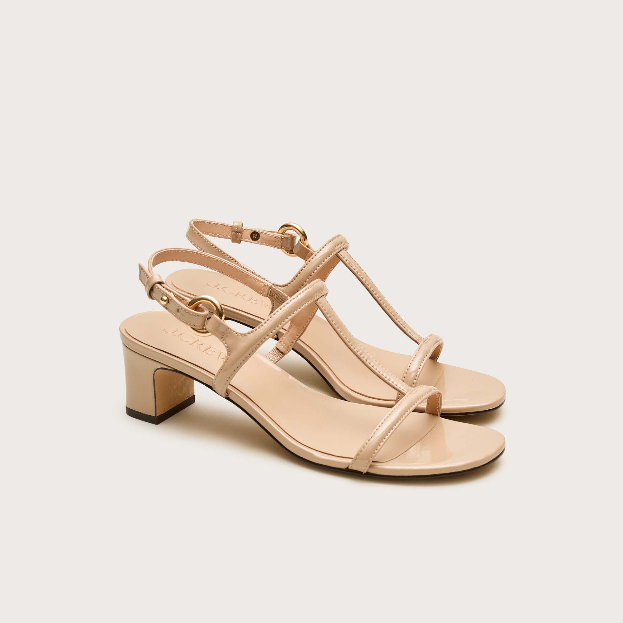 Kacie block-heel sandals in patent leather from J.Crew - $217