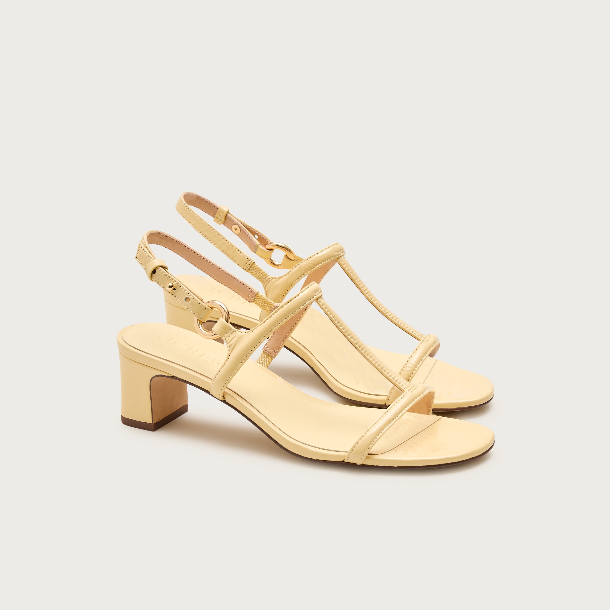 womens Esme block-heel sandals in patent leather