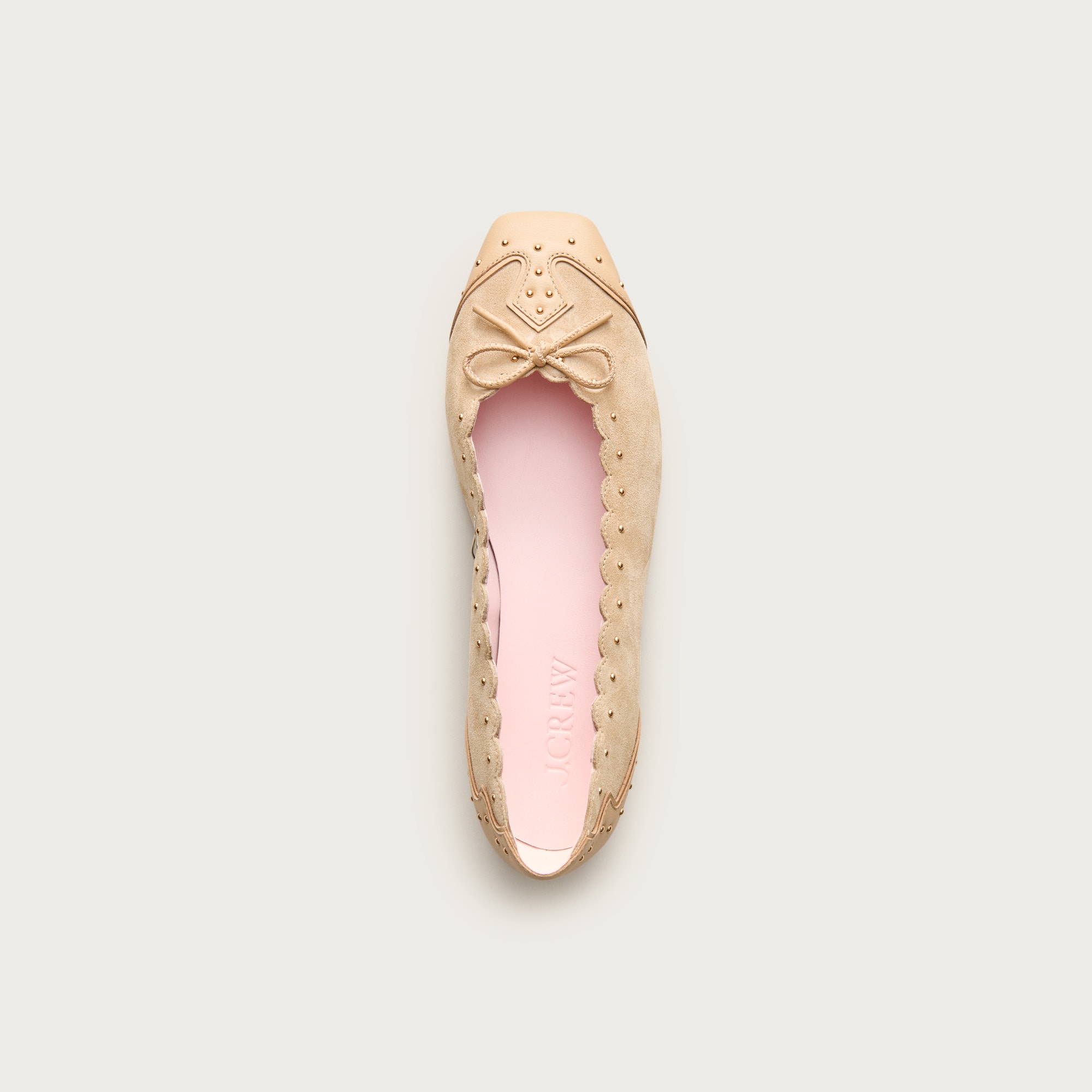 Sophie ballet flats in studded suede and Italian leather
