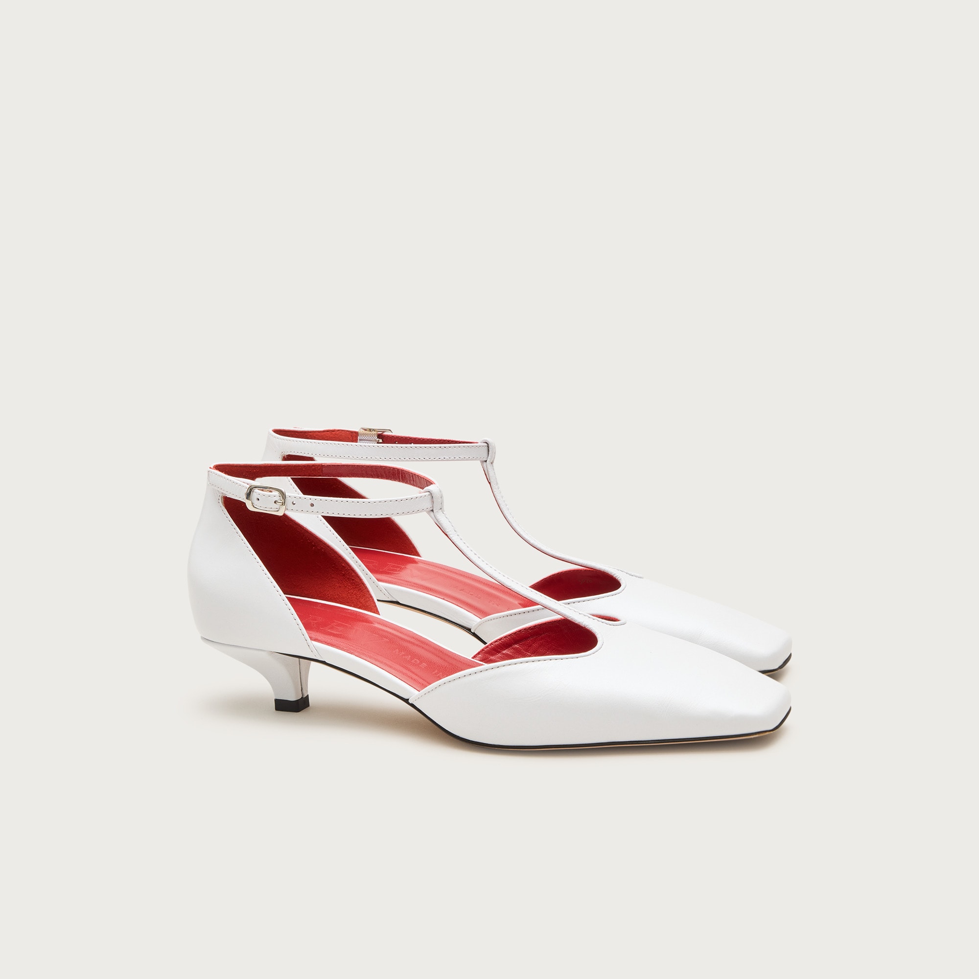 womens Made-in-Italy T-strap heels in leather