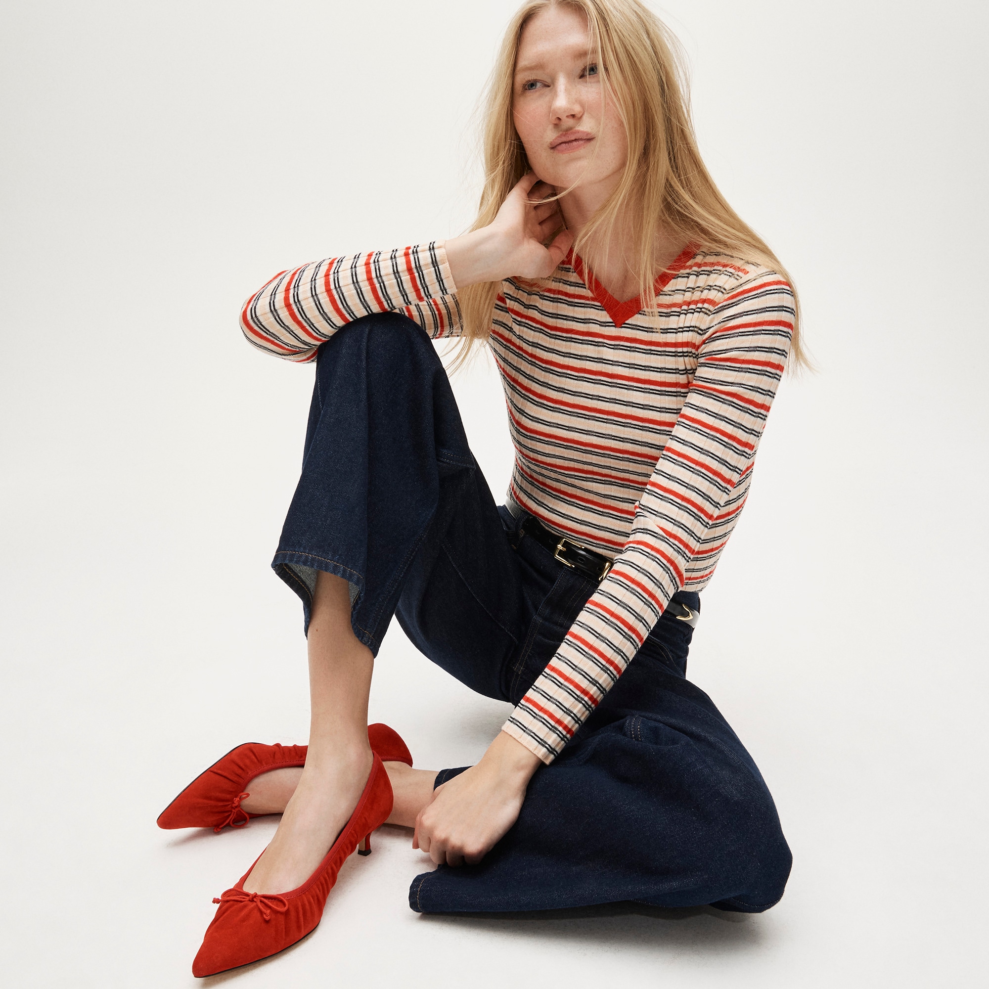 Robin ruched pumps in suede
