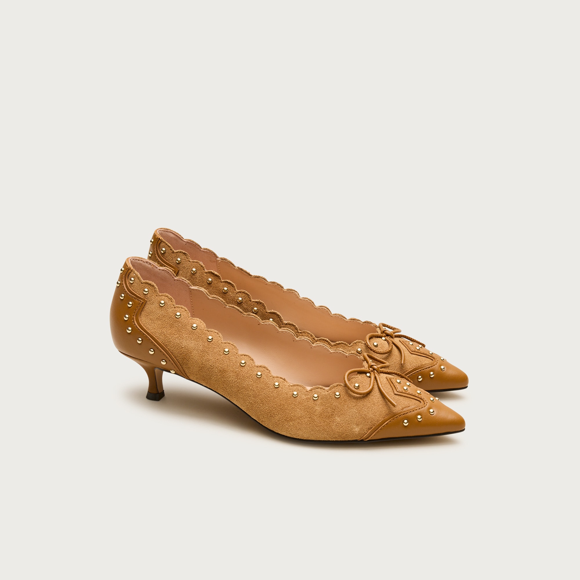 womens Robin studded pumps in suede