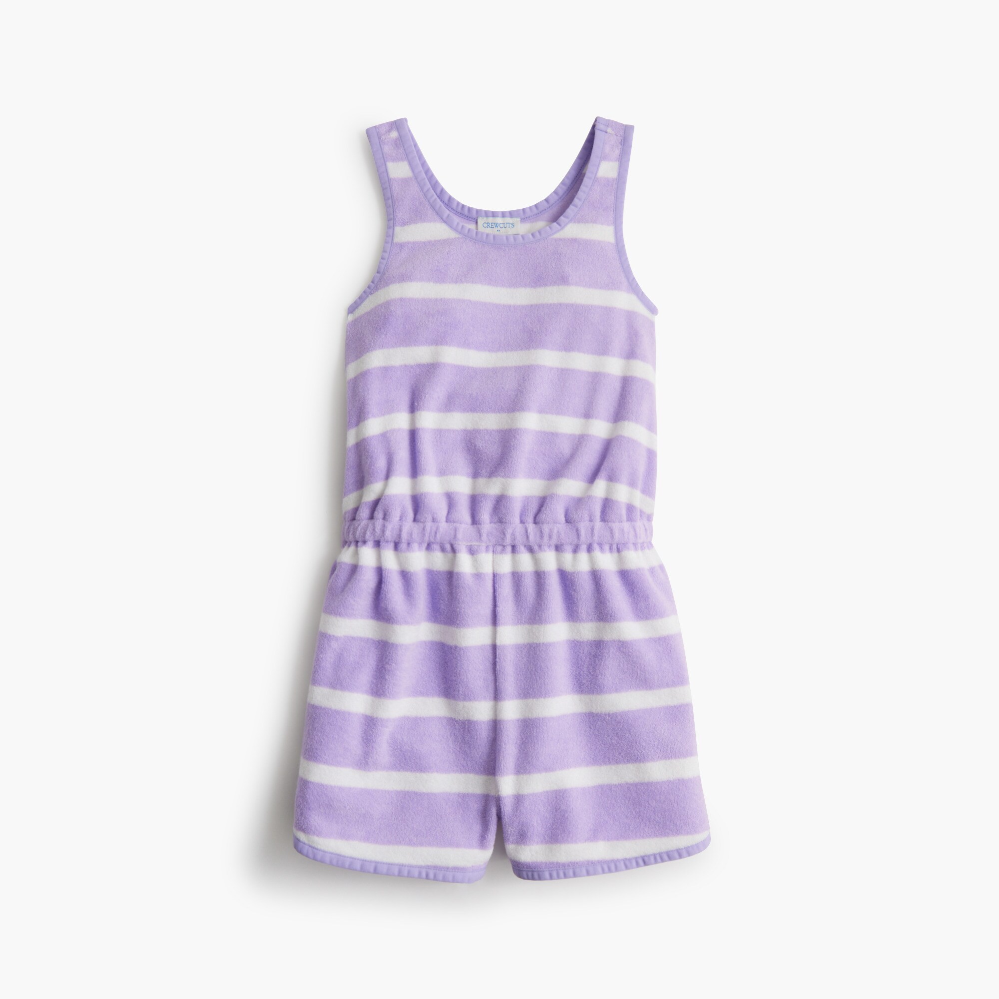 girls' striped towel terry romper for girls
