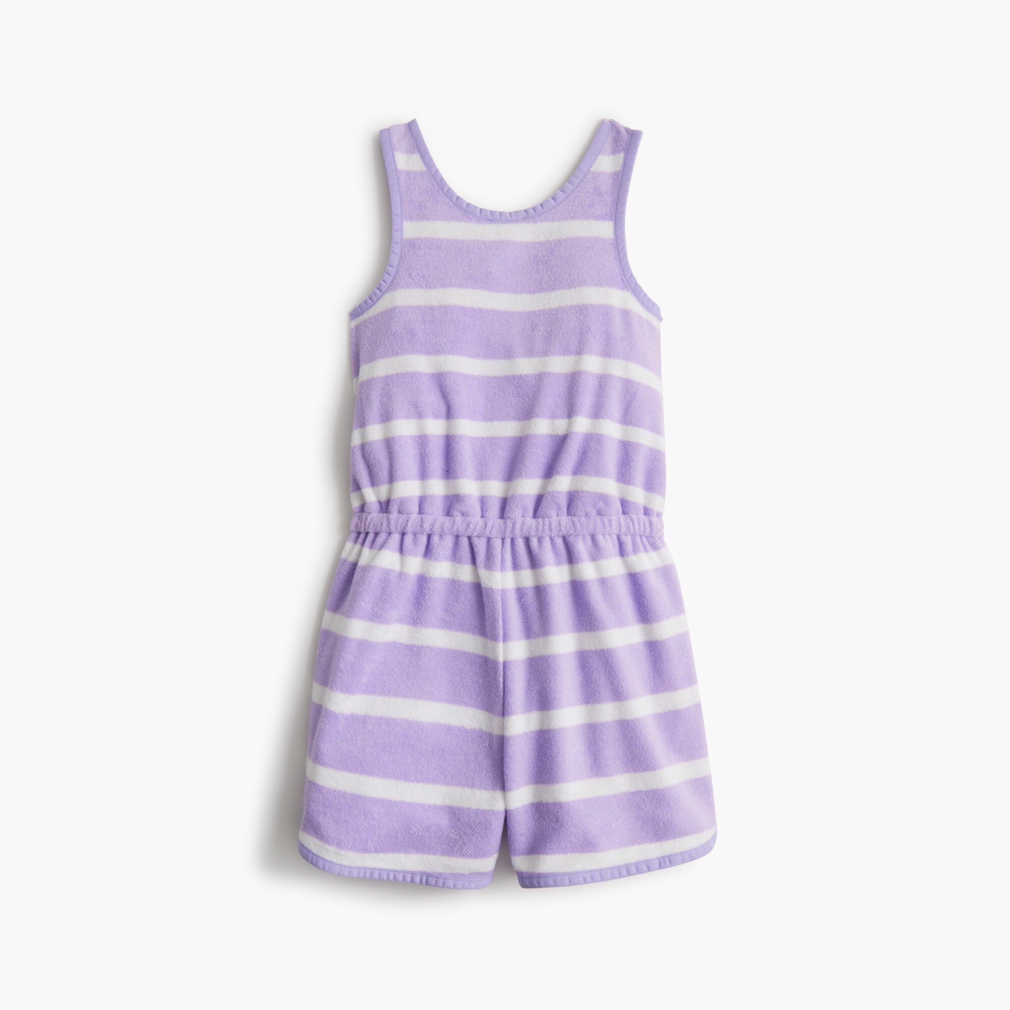 Girls' striped towel terry romper