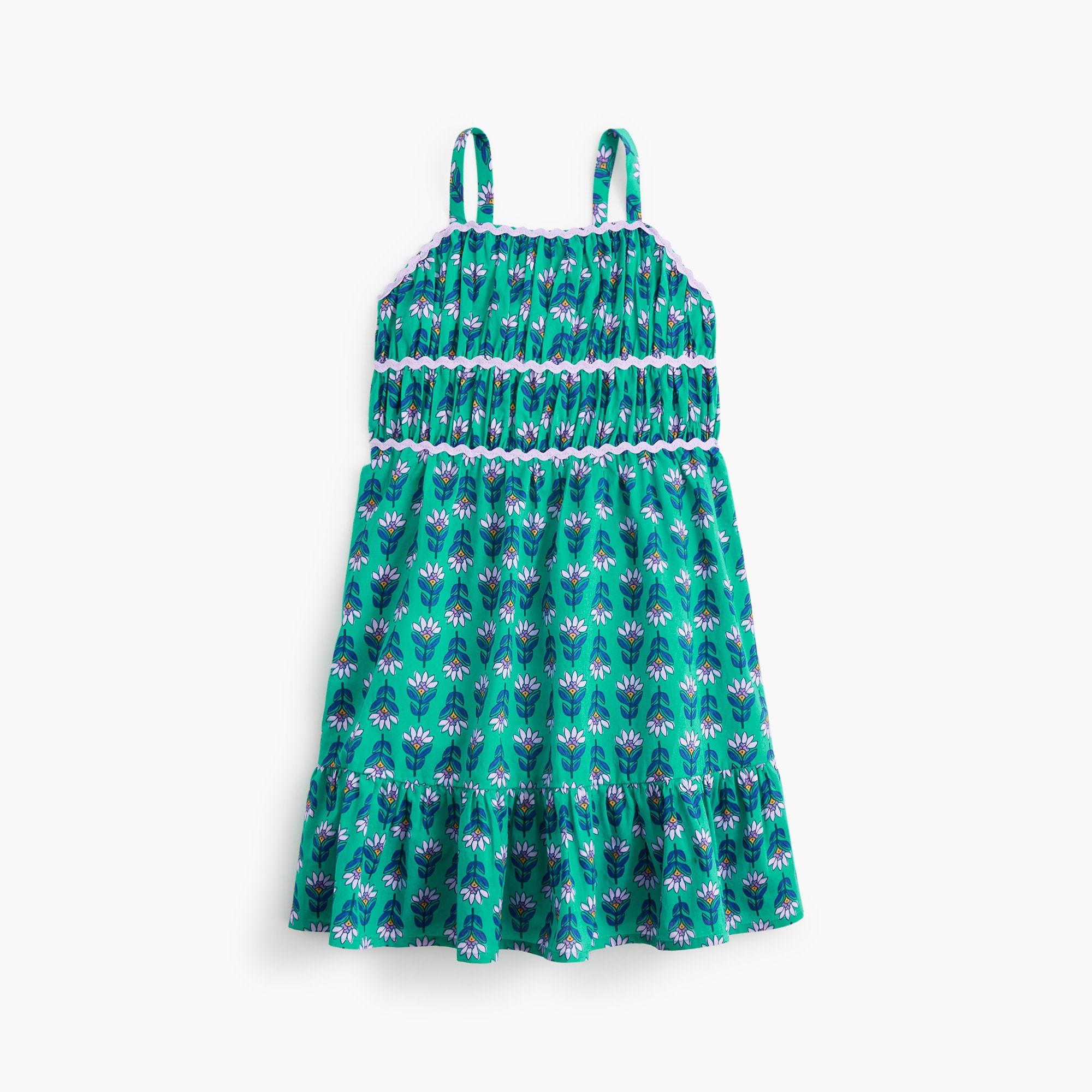 Girls' block-print beach dress