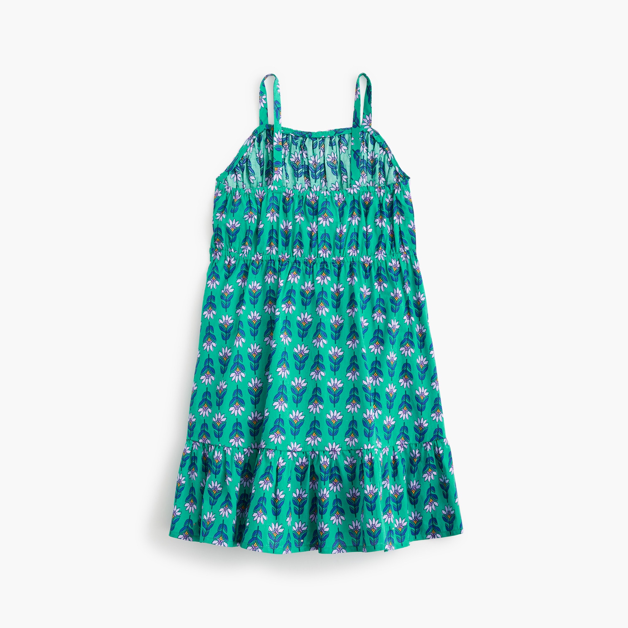 Girls' block-print beach dress