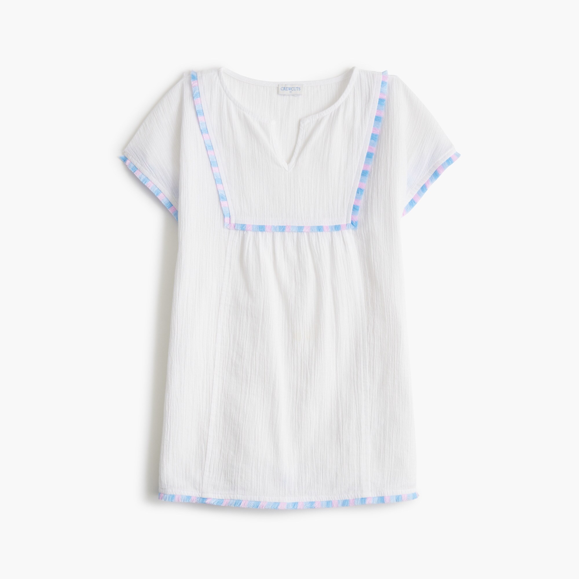 girls' trimmed gauze beach dress for girls