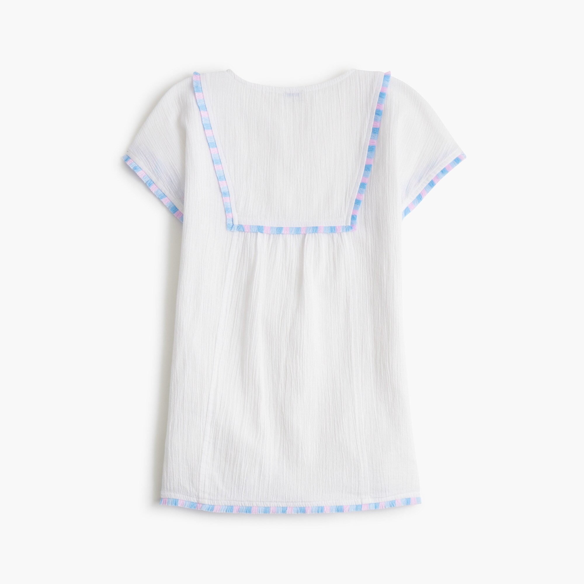 Girls' trimmed gauze beach dress