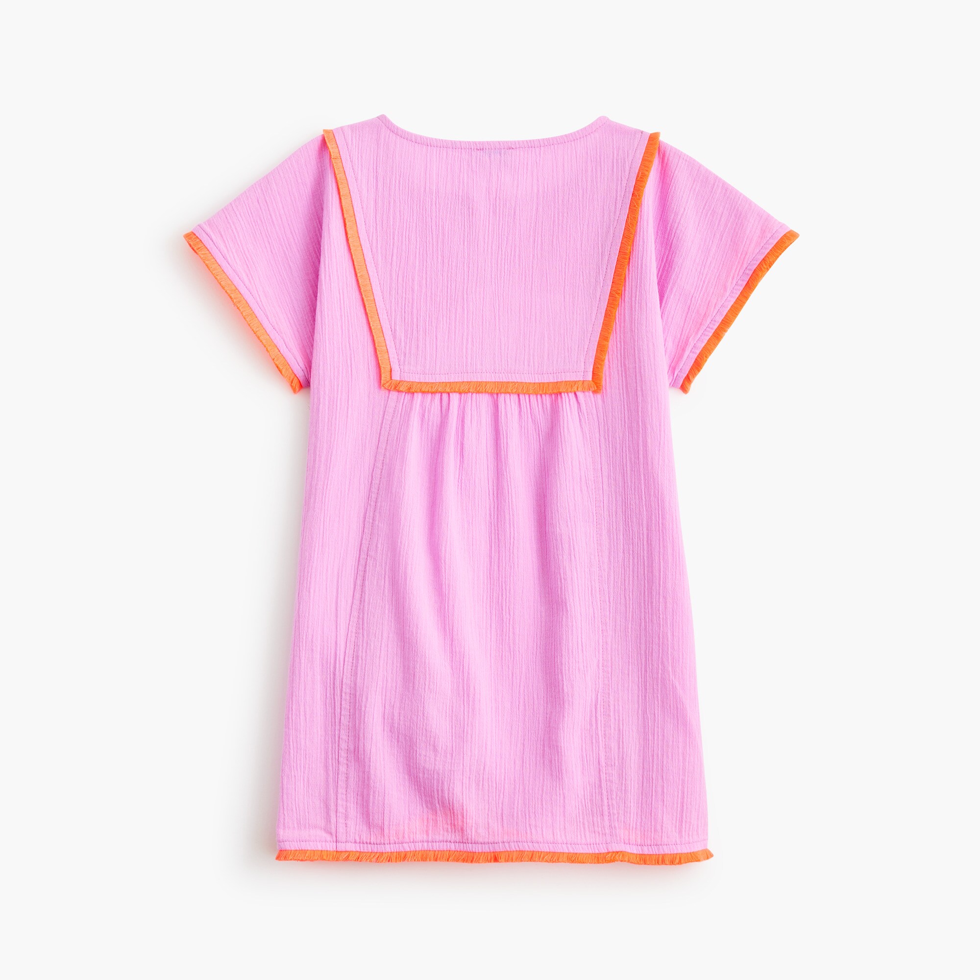 Girls' trimmed gauze beach dress
