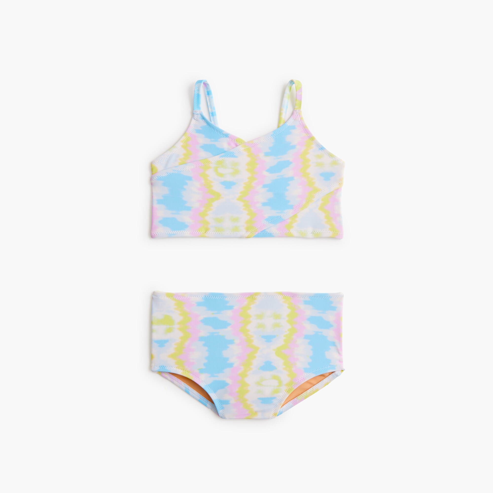 girls' tie-dyed crossover bikini set for girls