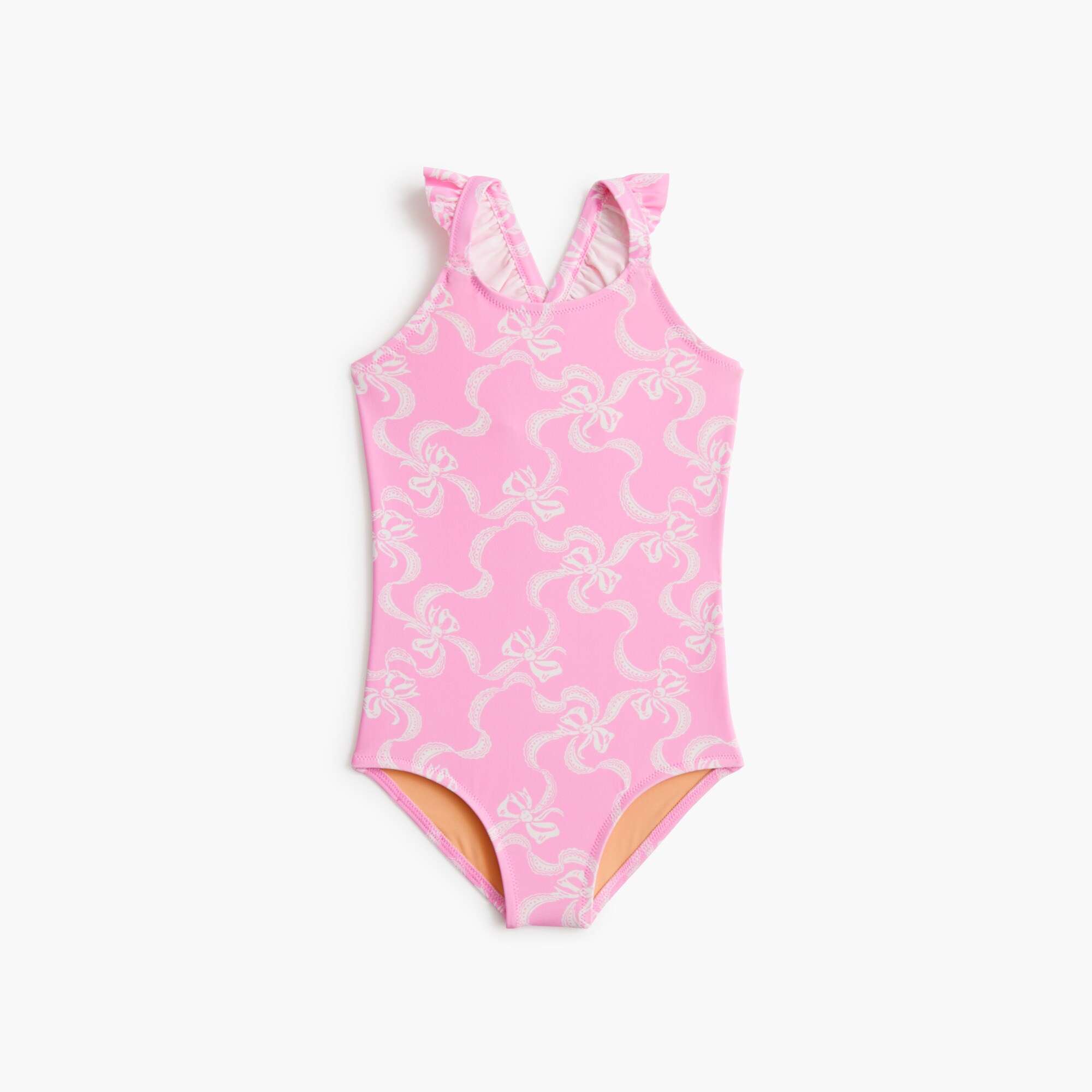 girls Girls' bow cross-back one-piece swimsuit