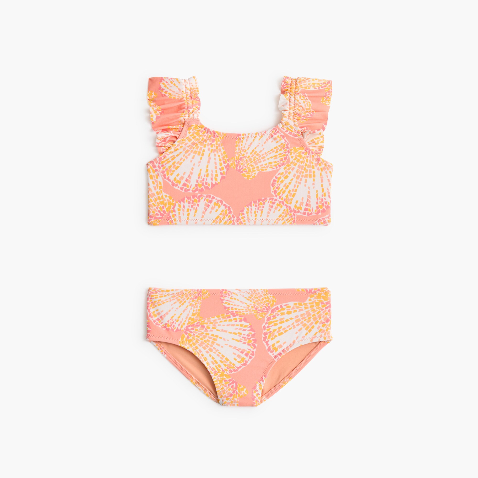 girls Girls' seashell ruffle two-piece bikini set