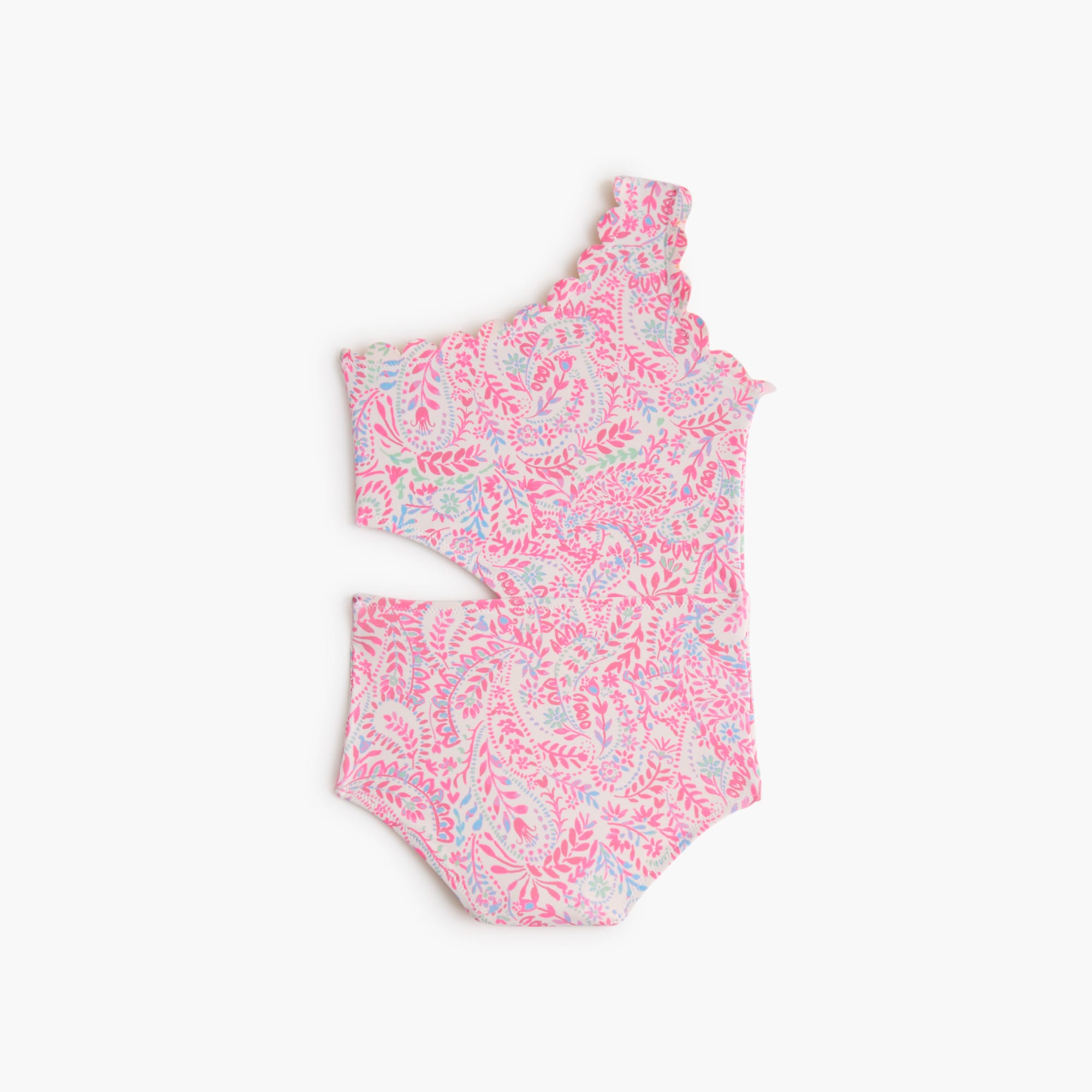Girls' scalloped one-piece swimsuit