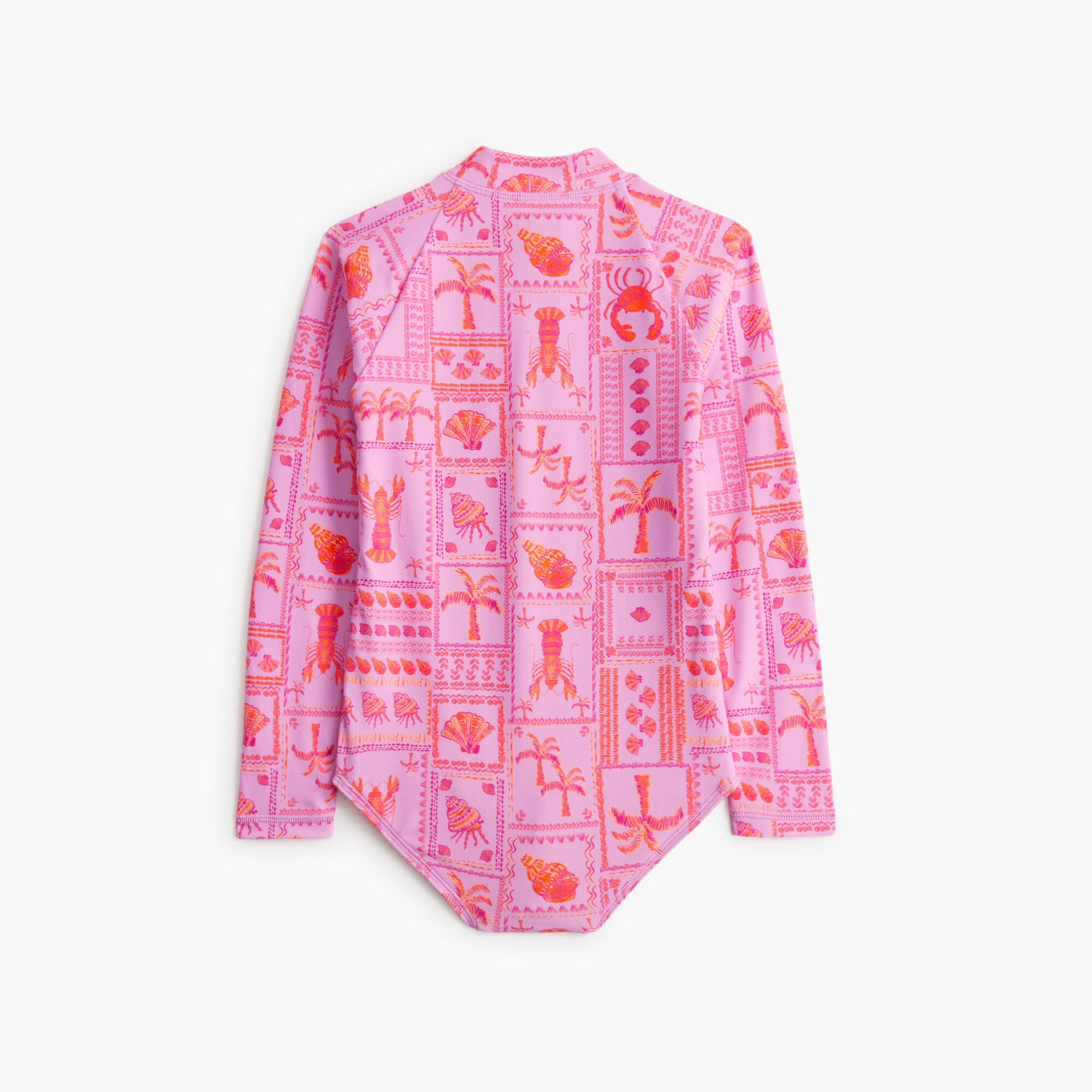 Girls' sea creature rash guard swimsuit