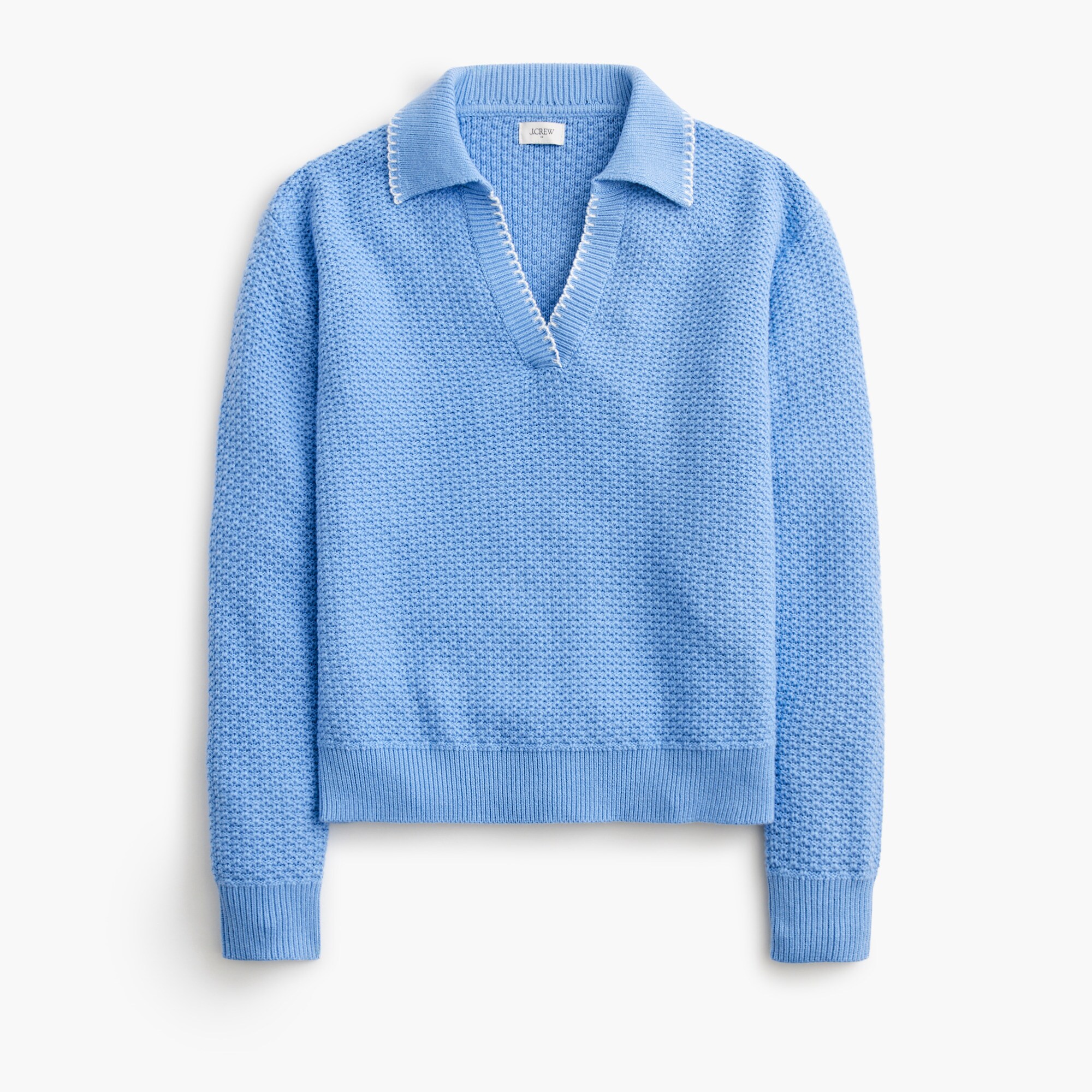 Tipped textured sweater-polo