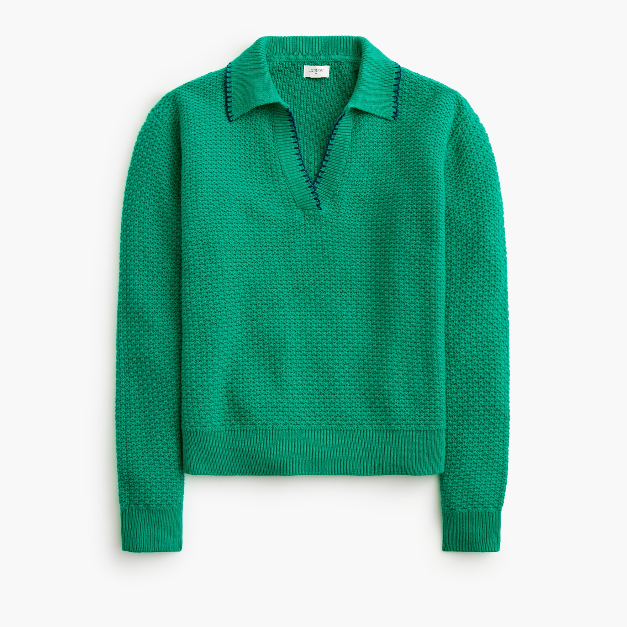 womens Tipped textured sweater-polo