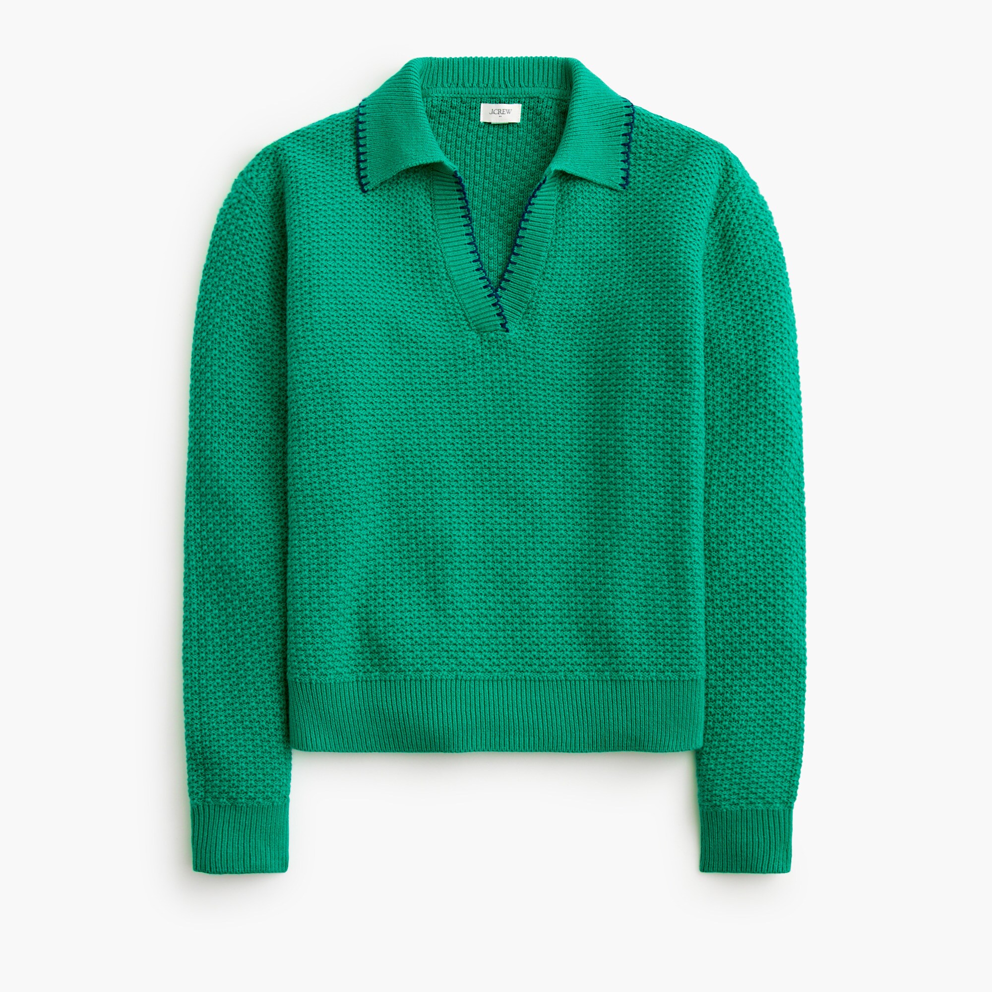 Tipped textured sweater-polo