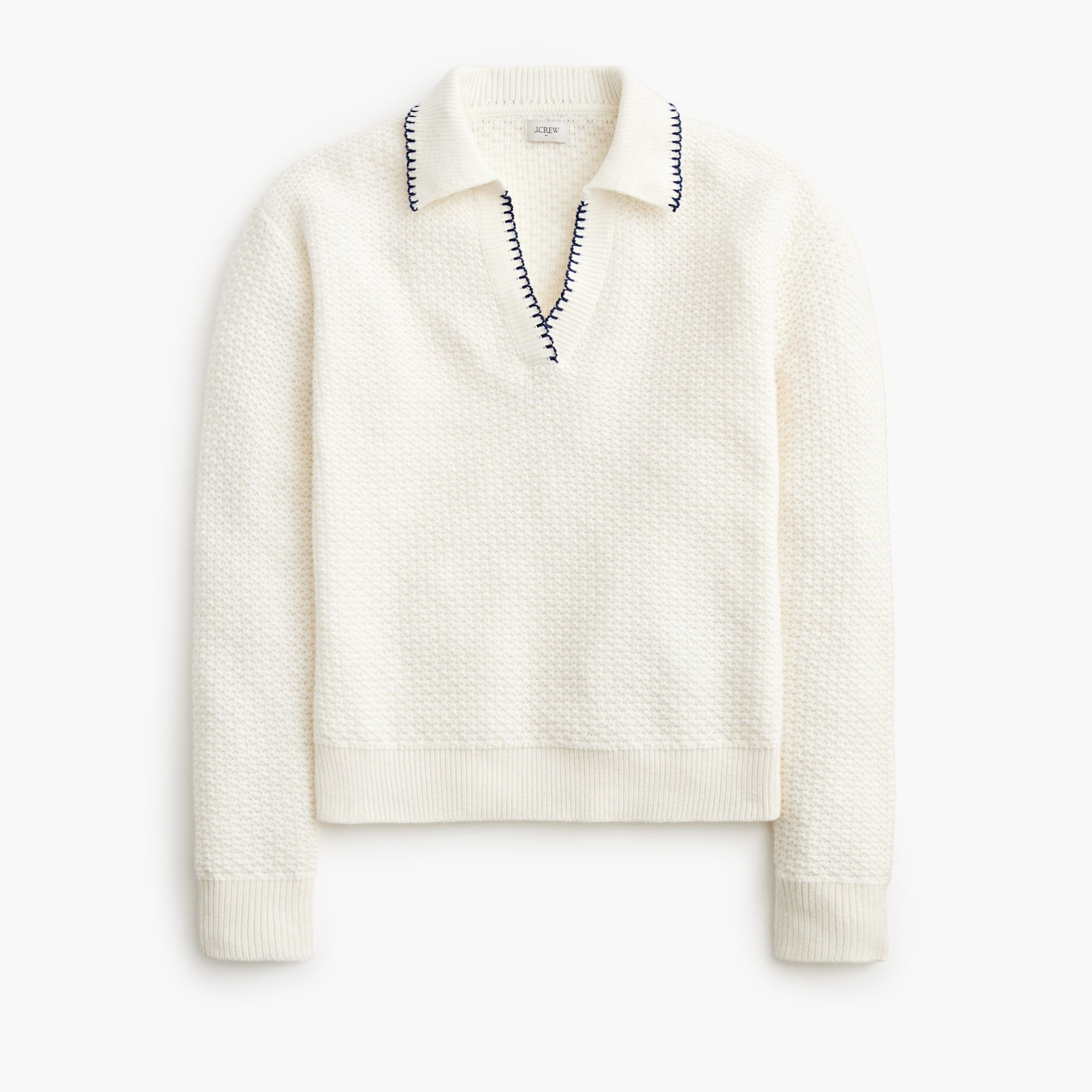 womens Tipped textured sweater-polo