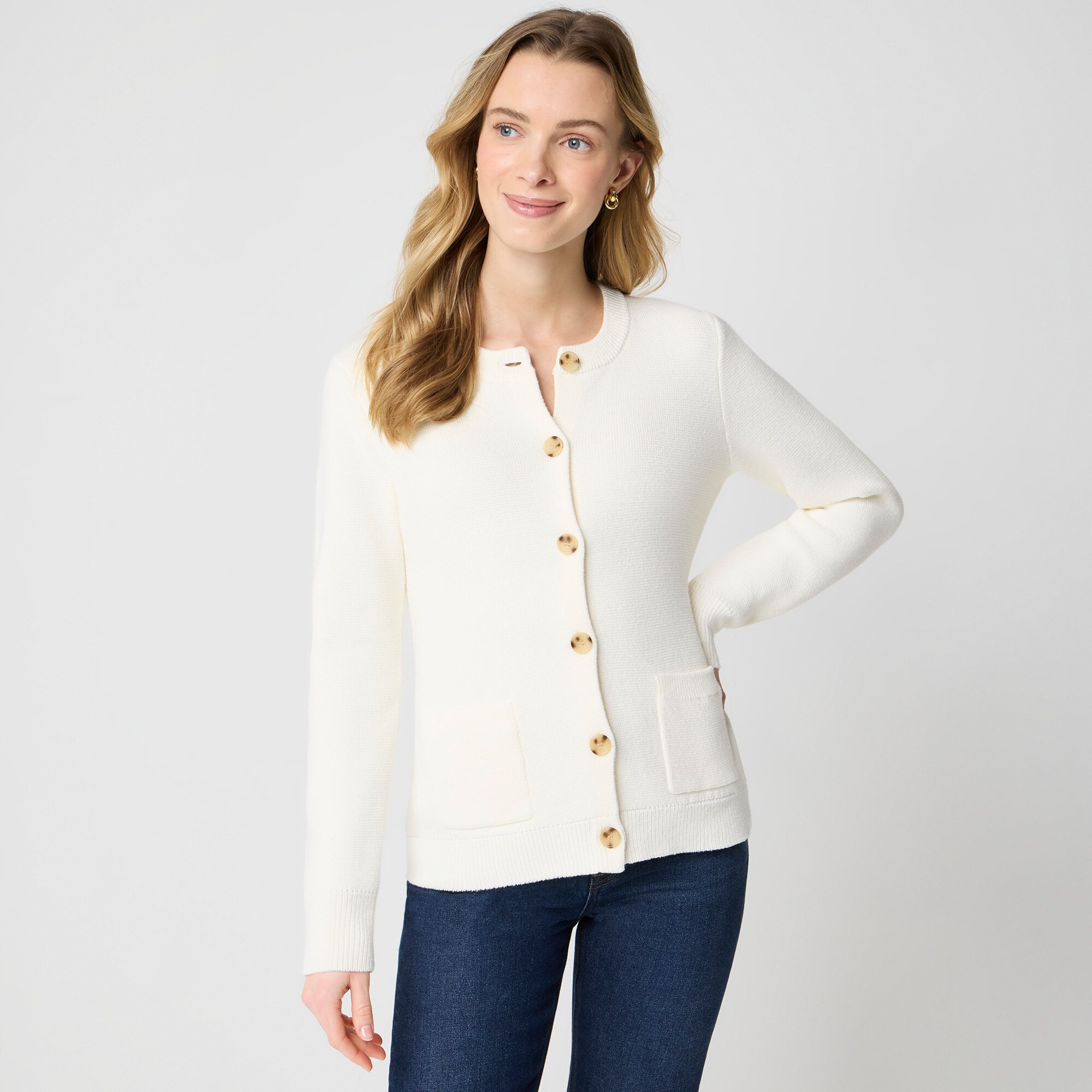 Waisted sweater-jacket