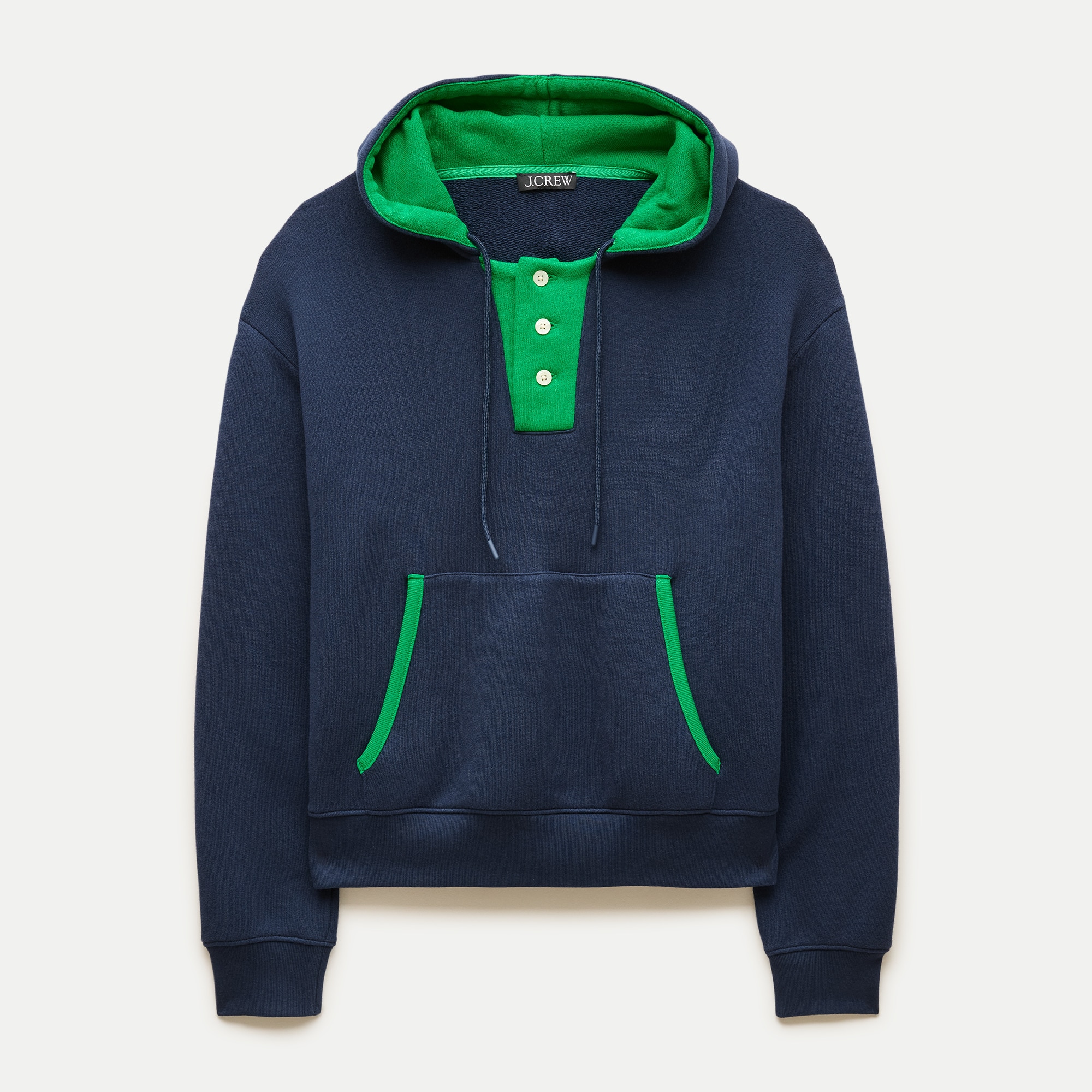 Heritage terry contrast-trim hoodie