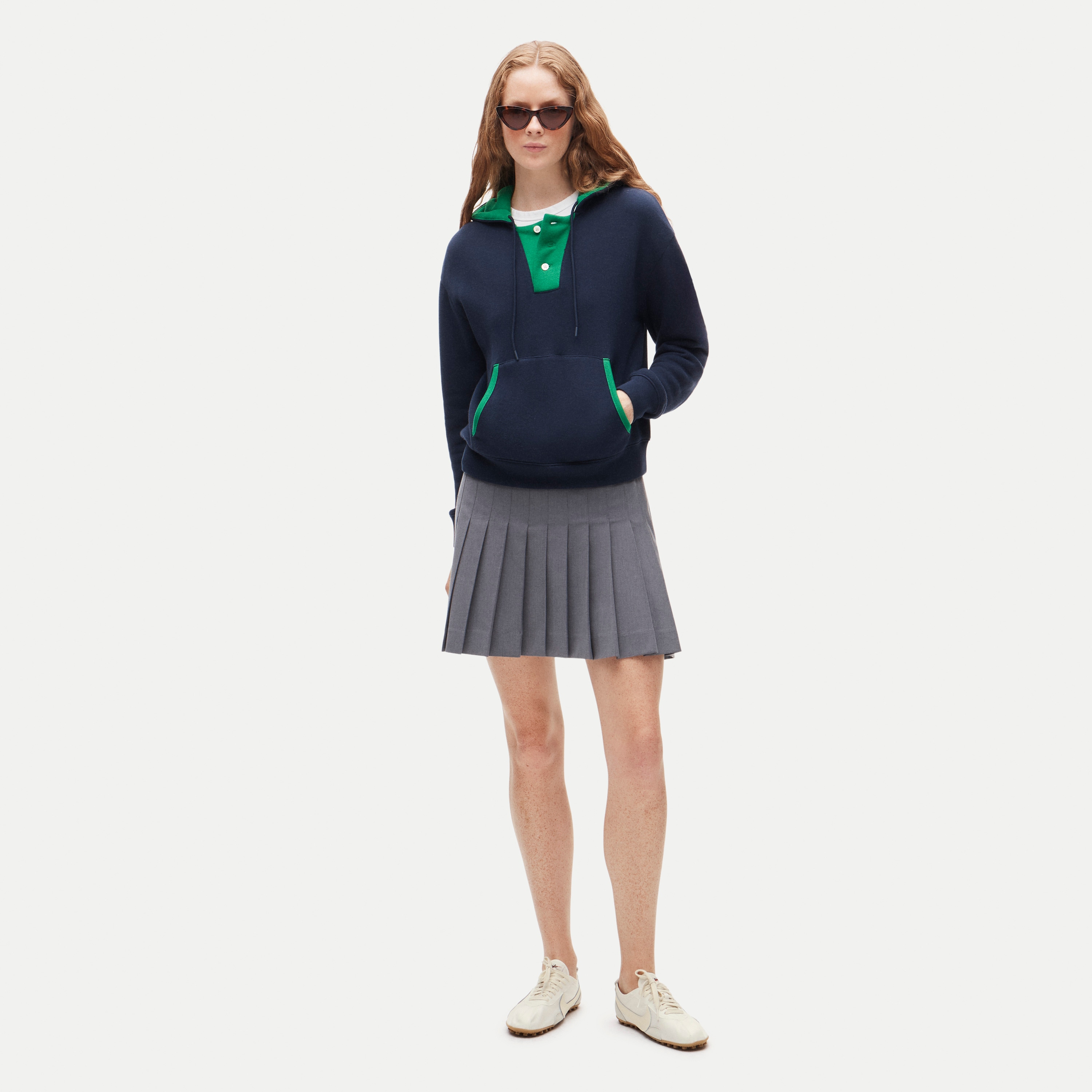 Heritage terry contrast-trim hoodie - thumbnail 2