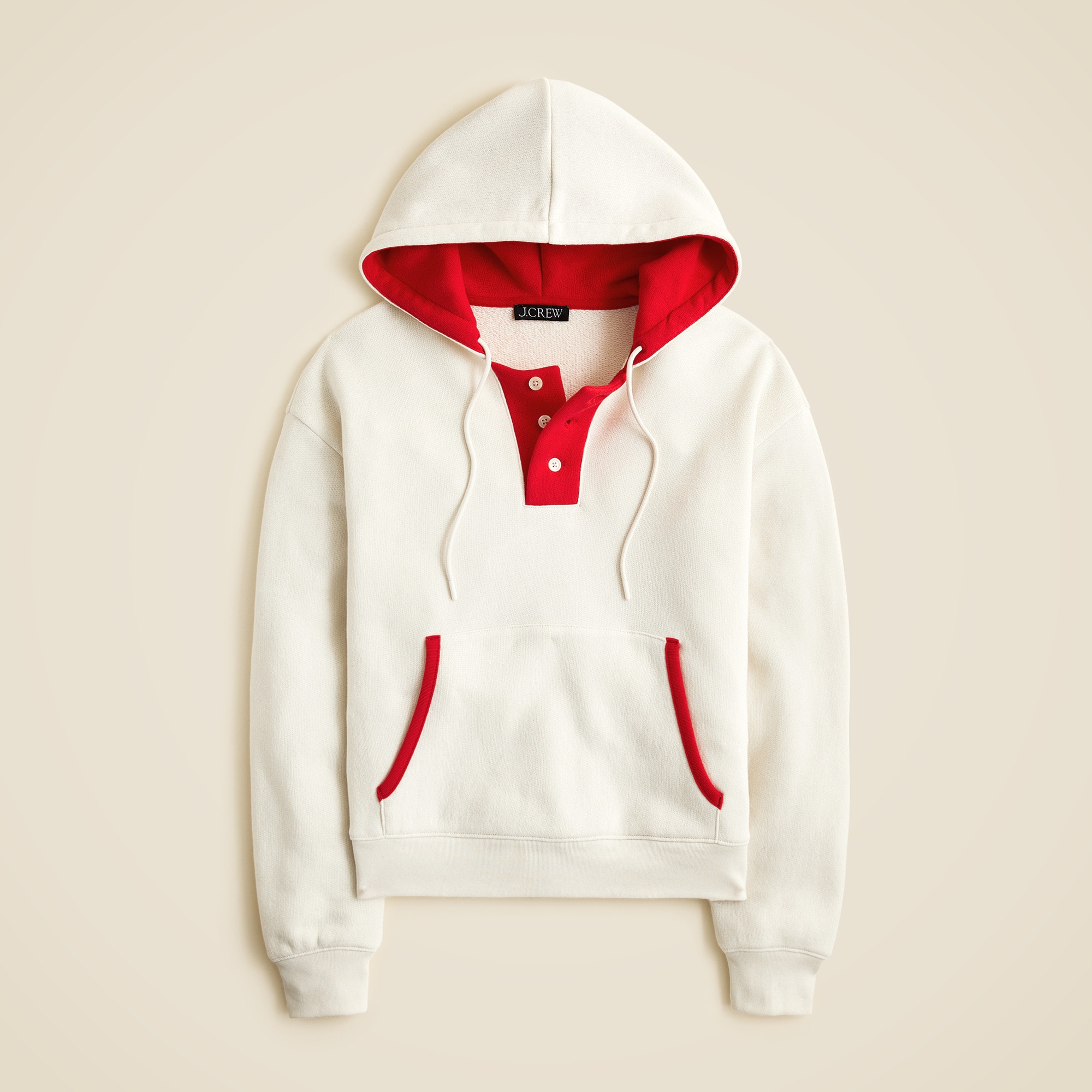 Heritage terry contrast-trim hoodie