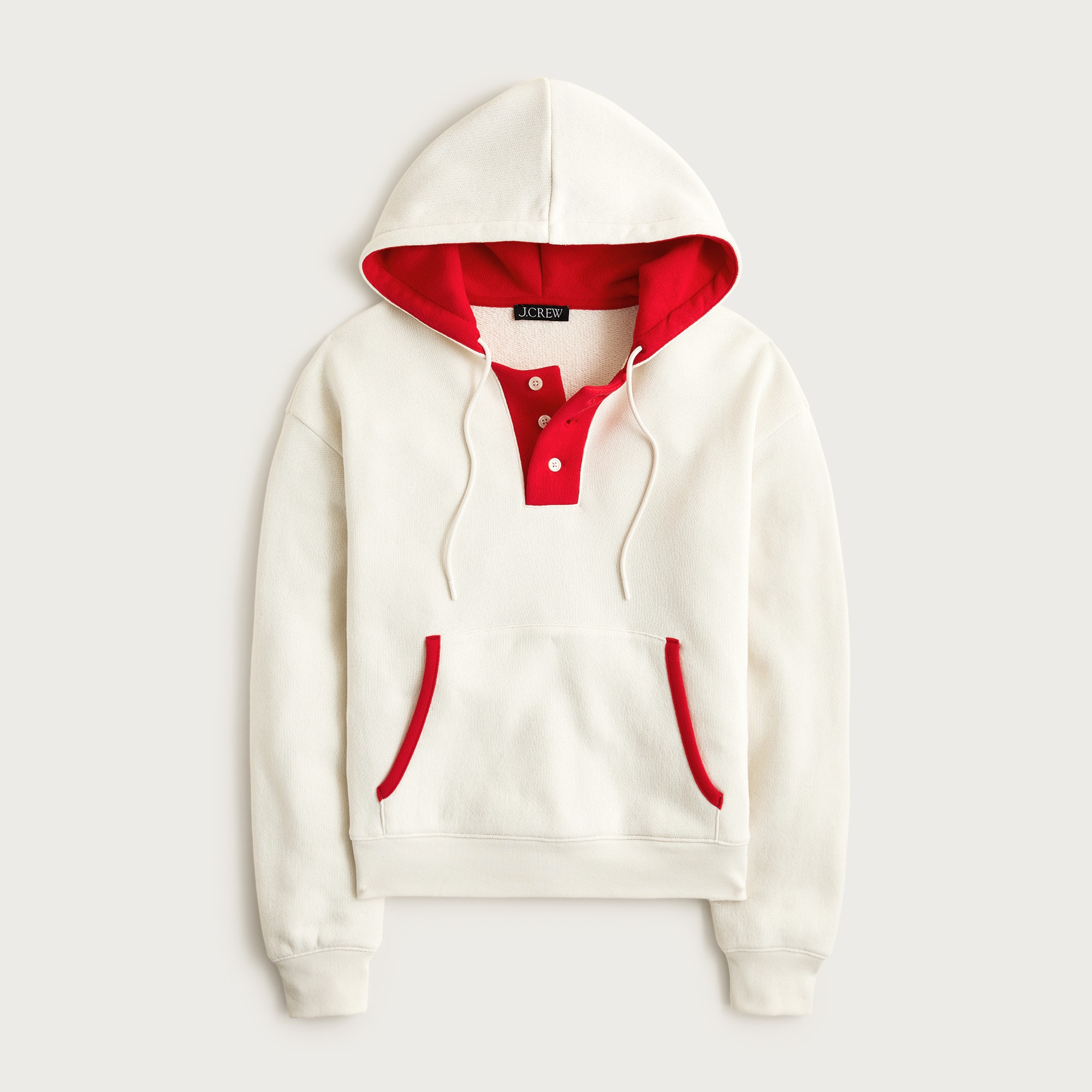  Heritage terry contrast-trim hoodie