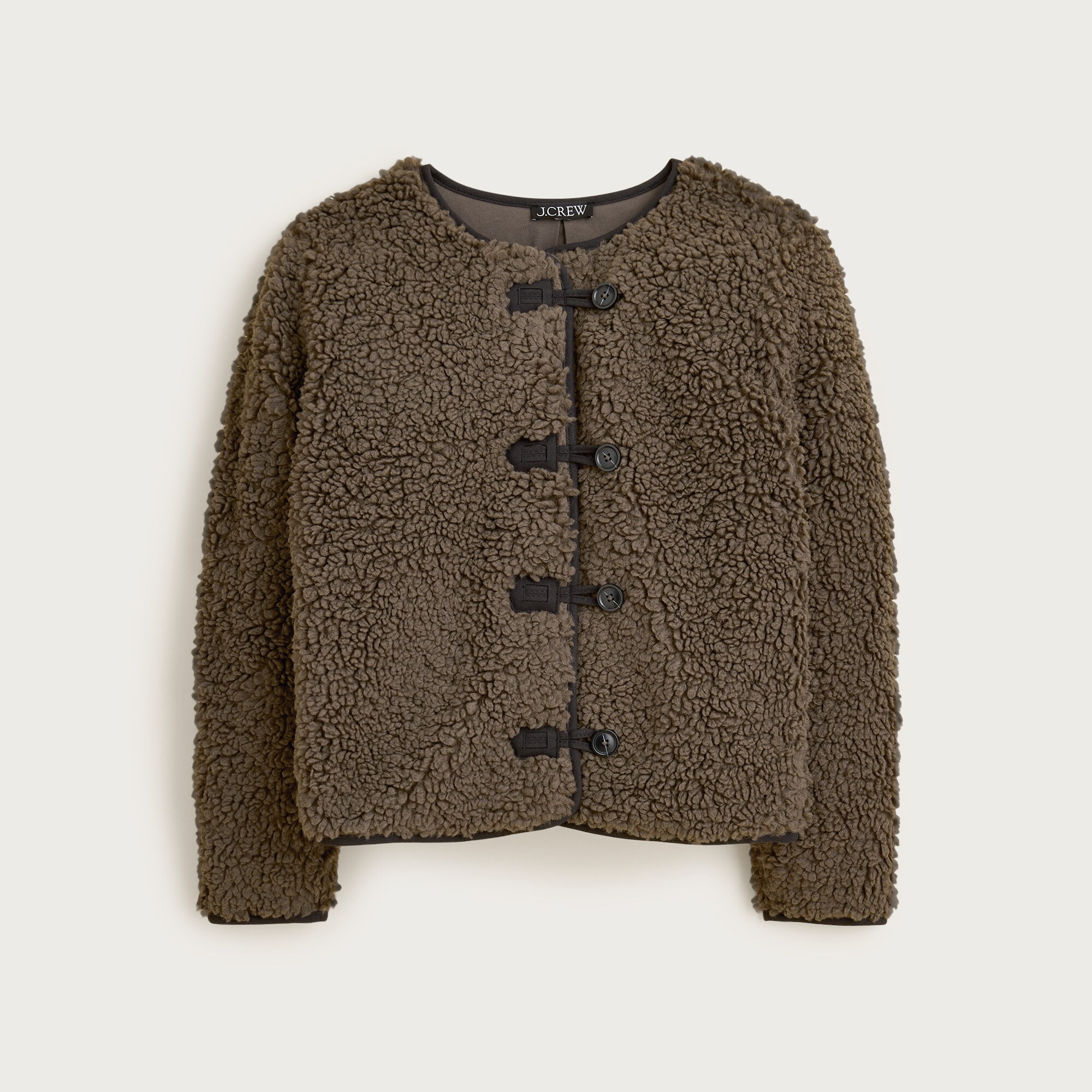 Sherpa fleece toggle jacket