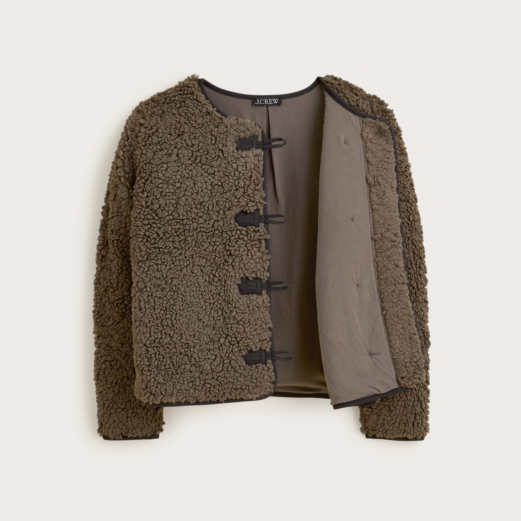 Sherpa fleece toggle jacket