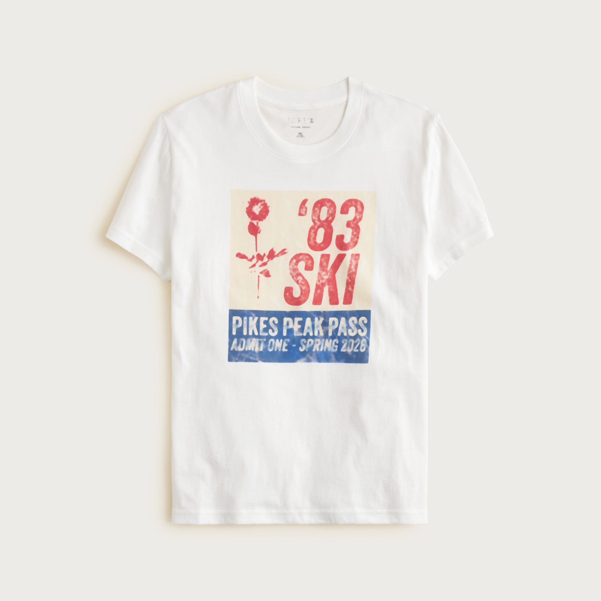 "'83 ski" graphic T-shirt in vintage jersey