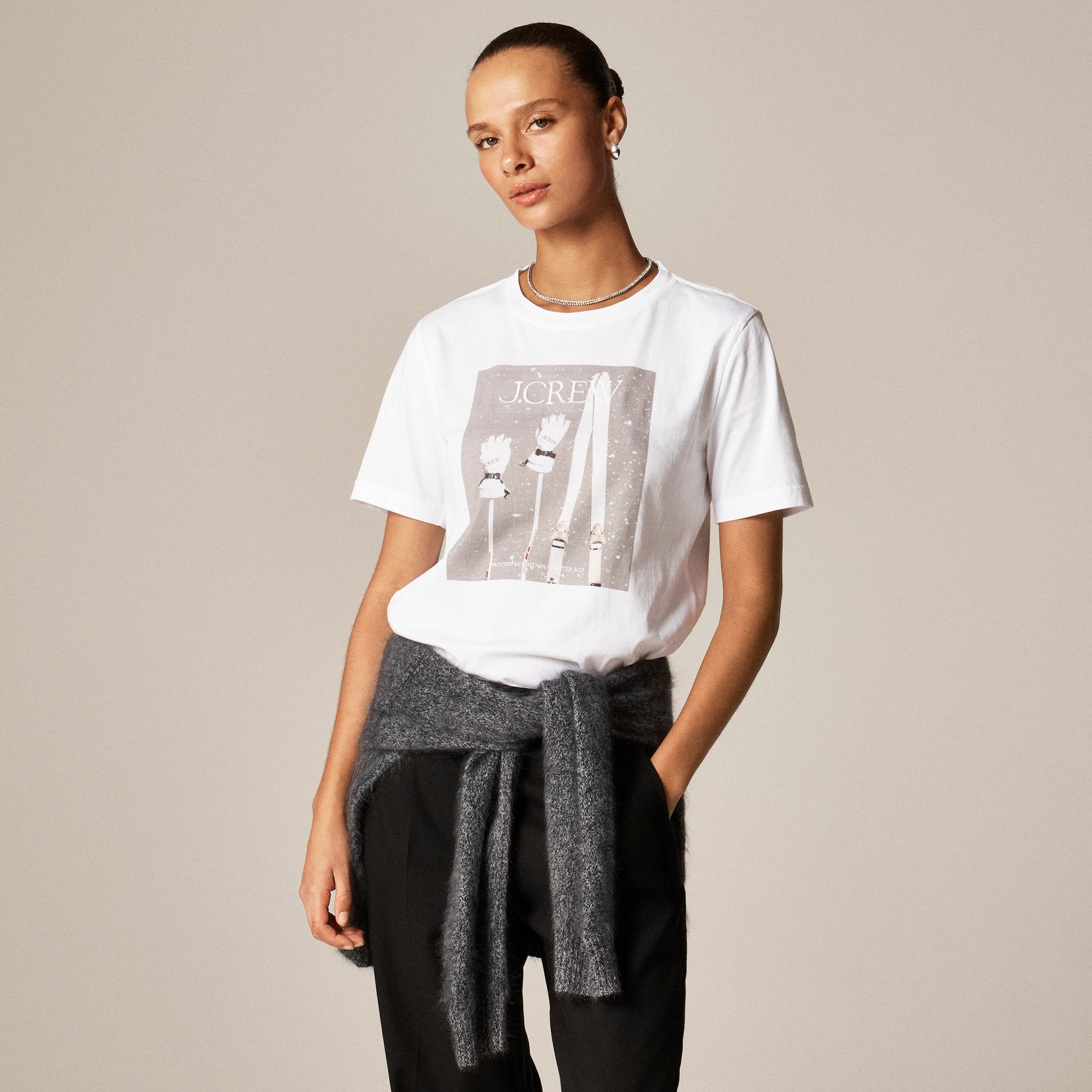 womens J.Crew winter catalog graphic T-shirt in broken-in jersey