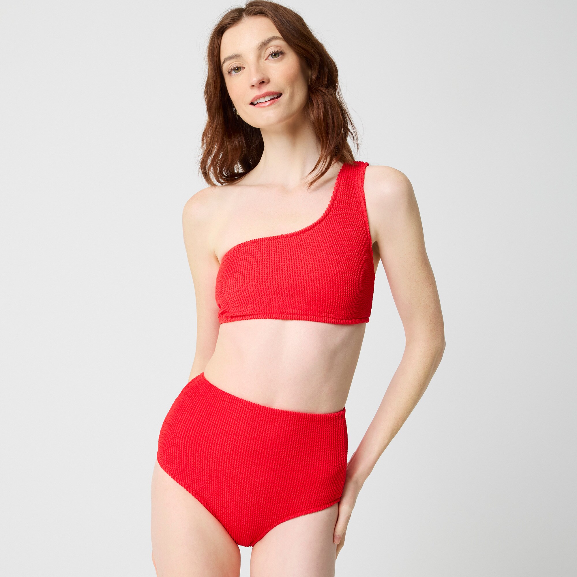 Scrunchie high-waisted bikini bottom