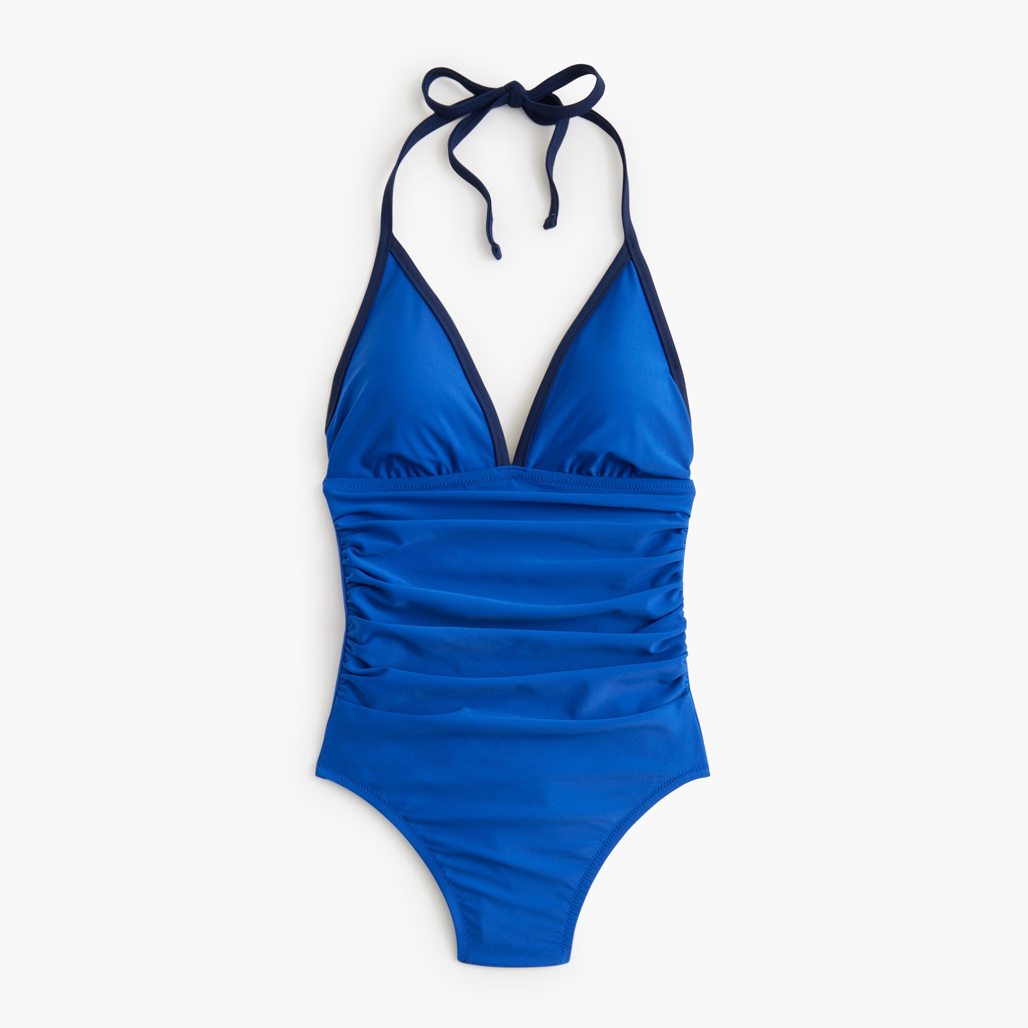 Tipped ruched one-piece swimsuit