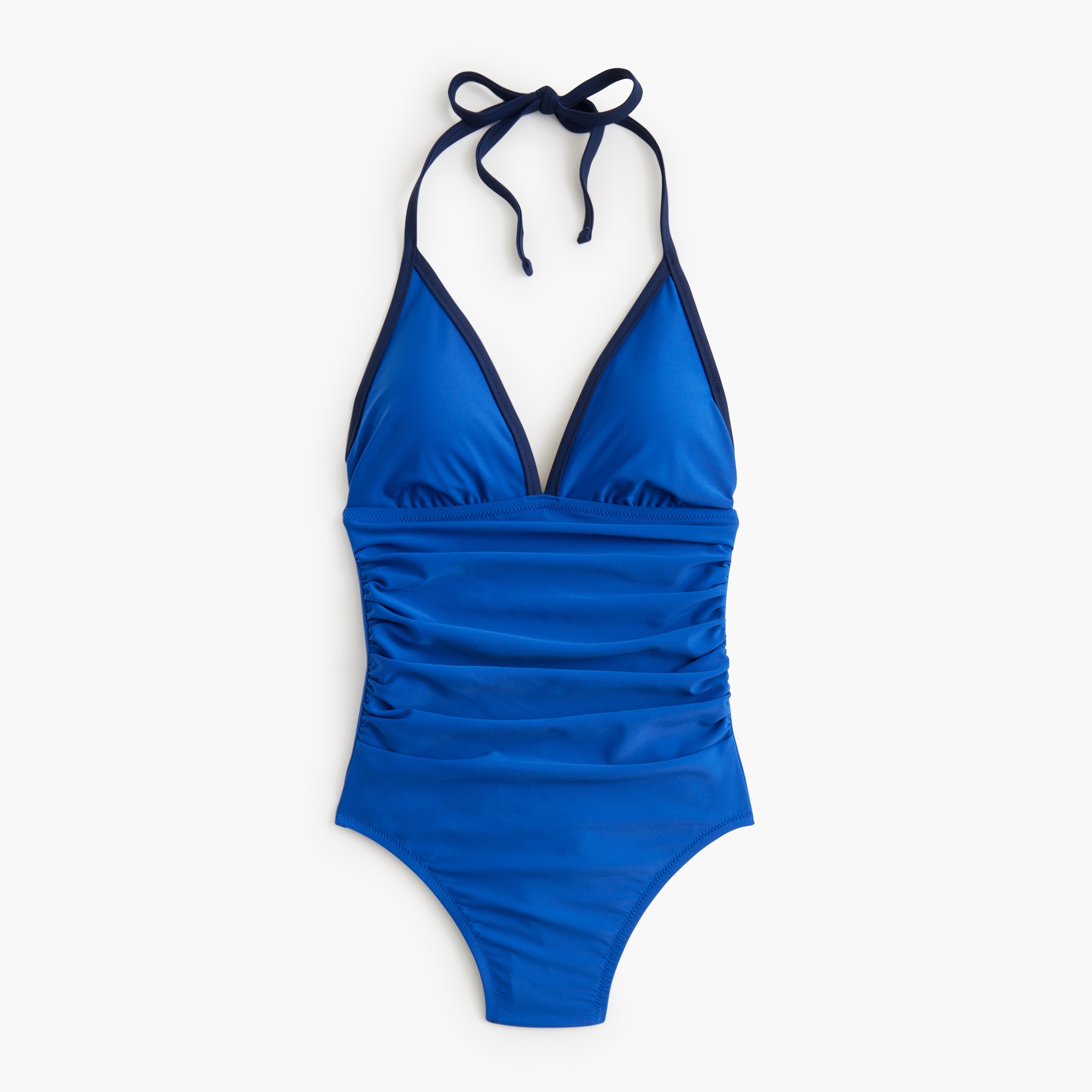 Tipped ruched one-piece swimsuit