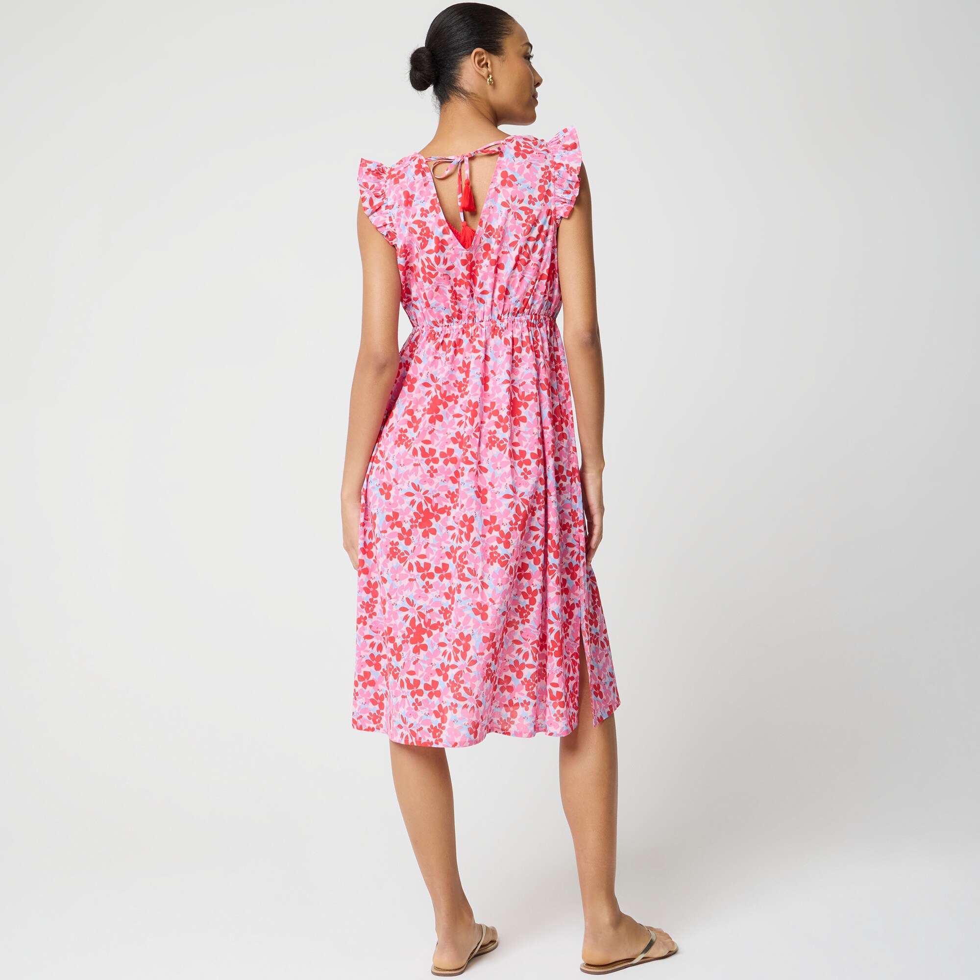Tie-back midi beach dress