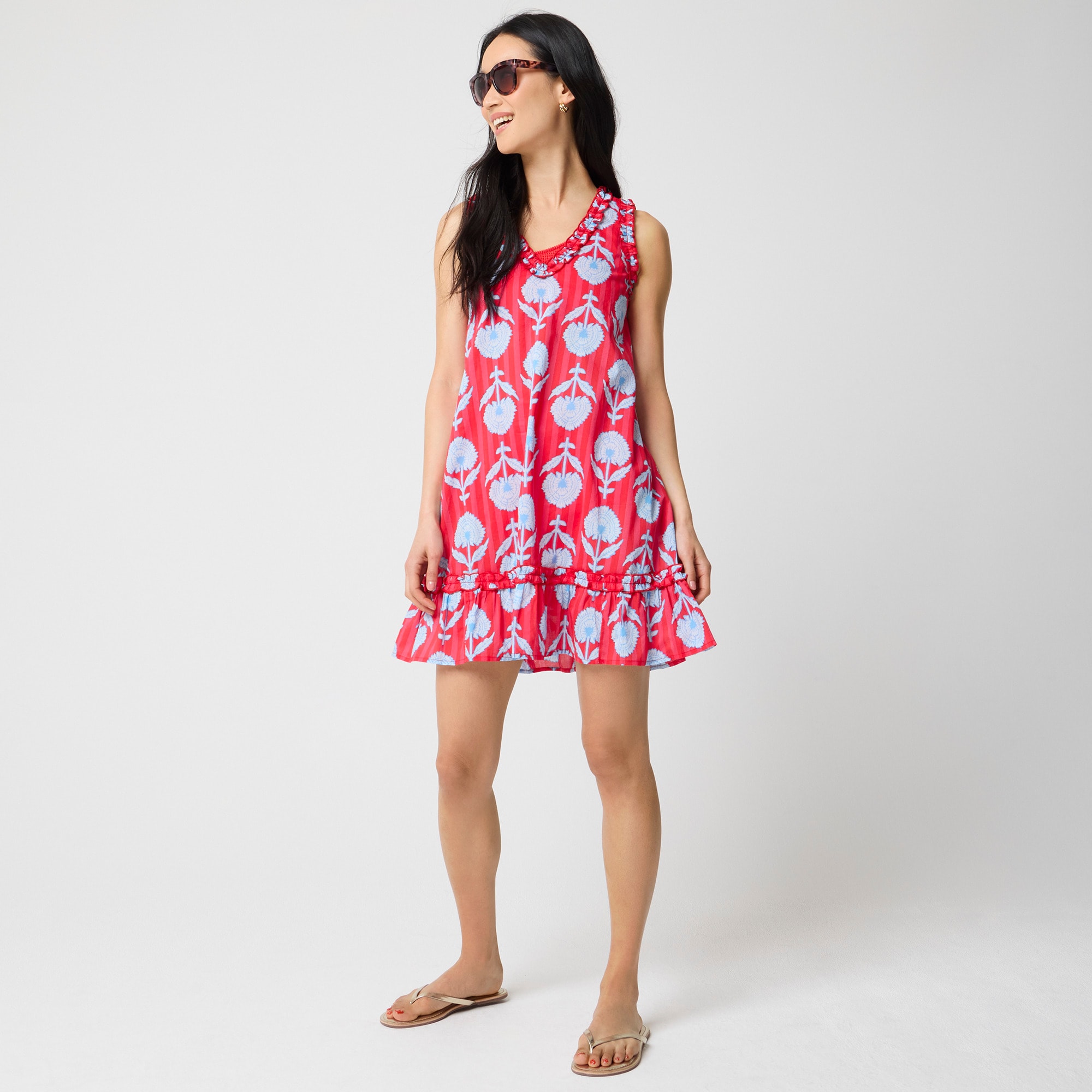 womens Ruffle mini beach dress