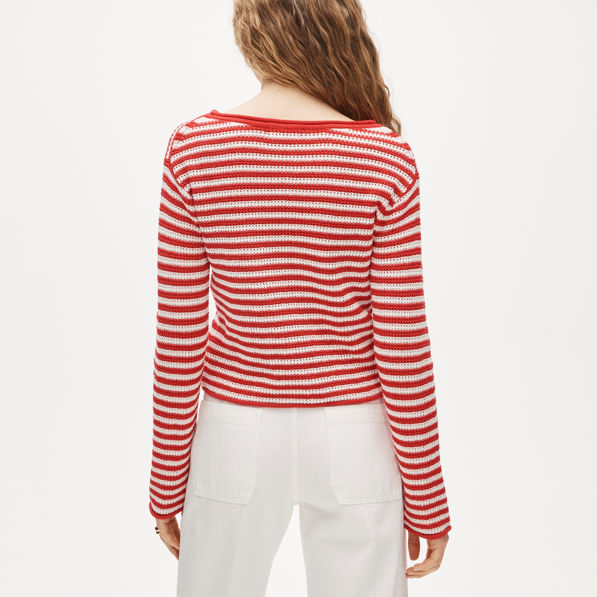 Boatneck Sweater In Stripe For Women | J.Crew
