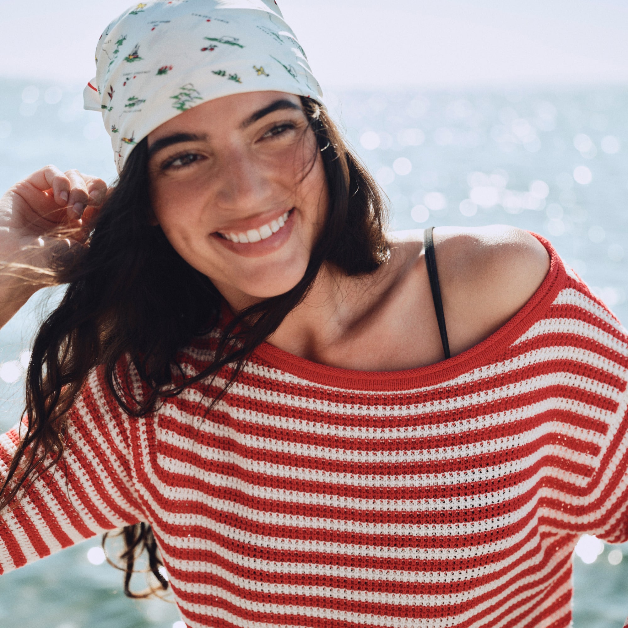 Boatneck sweater in stripe
