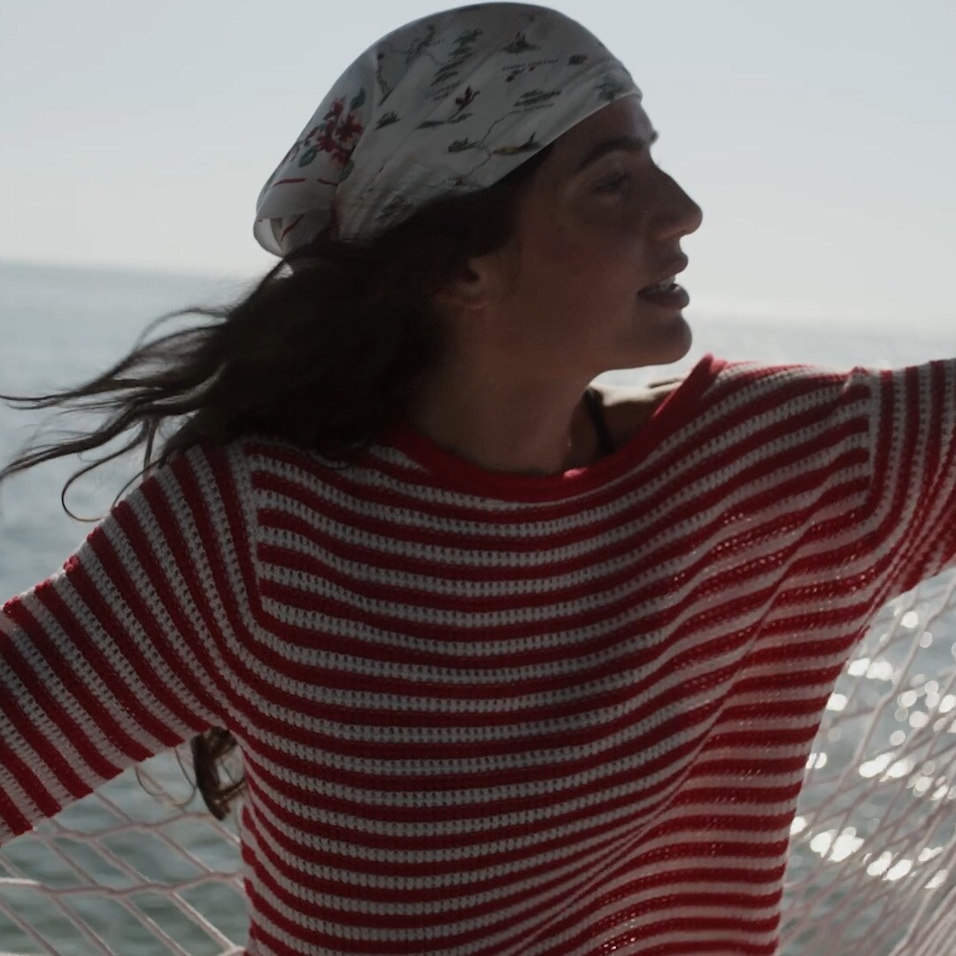 Boatneck sweater in stripe