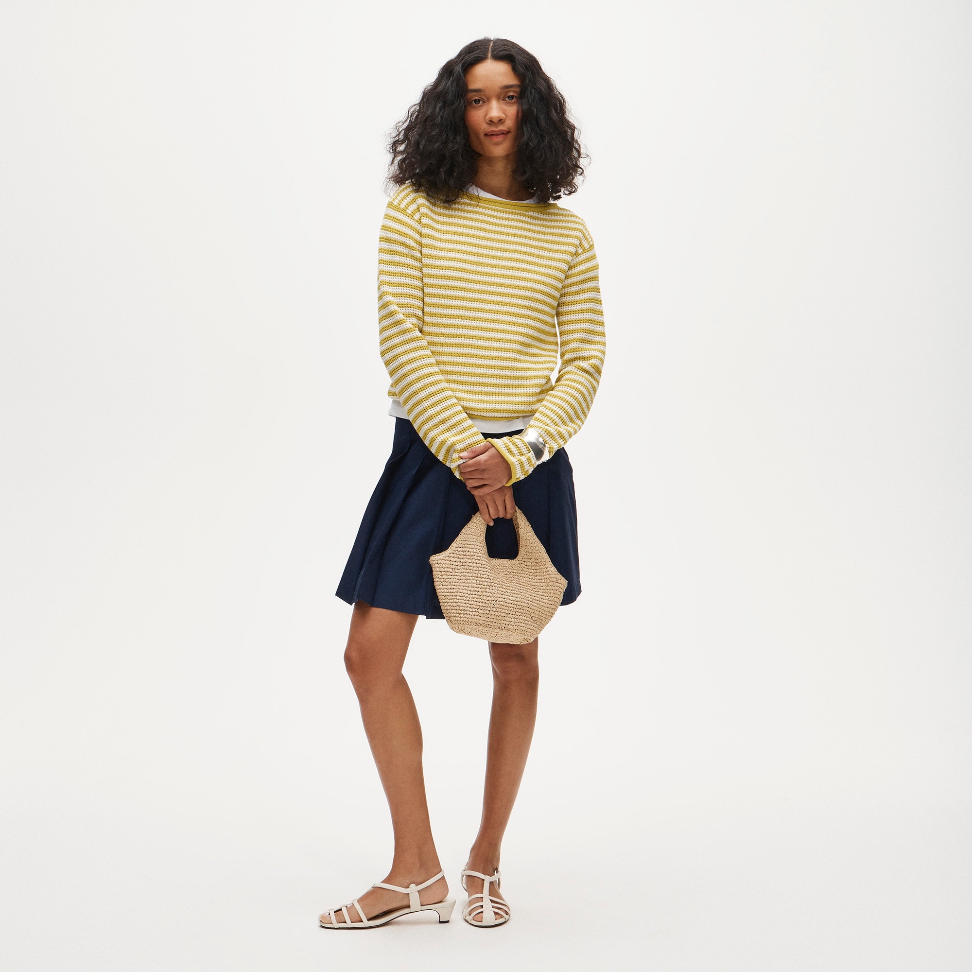 Boatneck Sweater In Stripe For Women | J.Crew