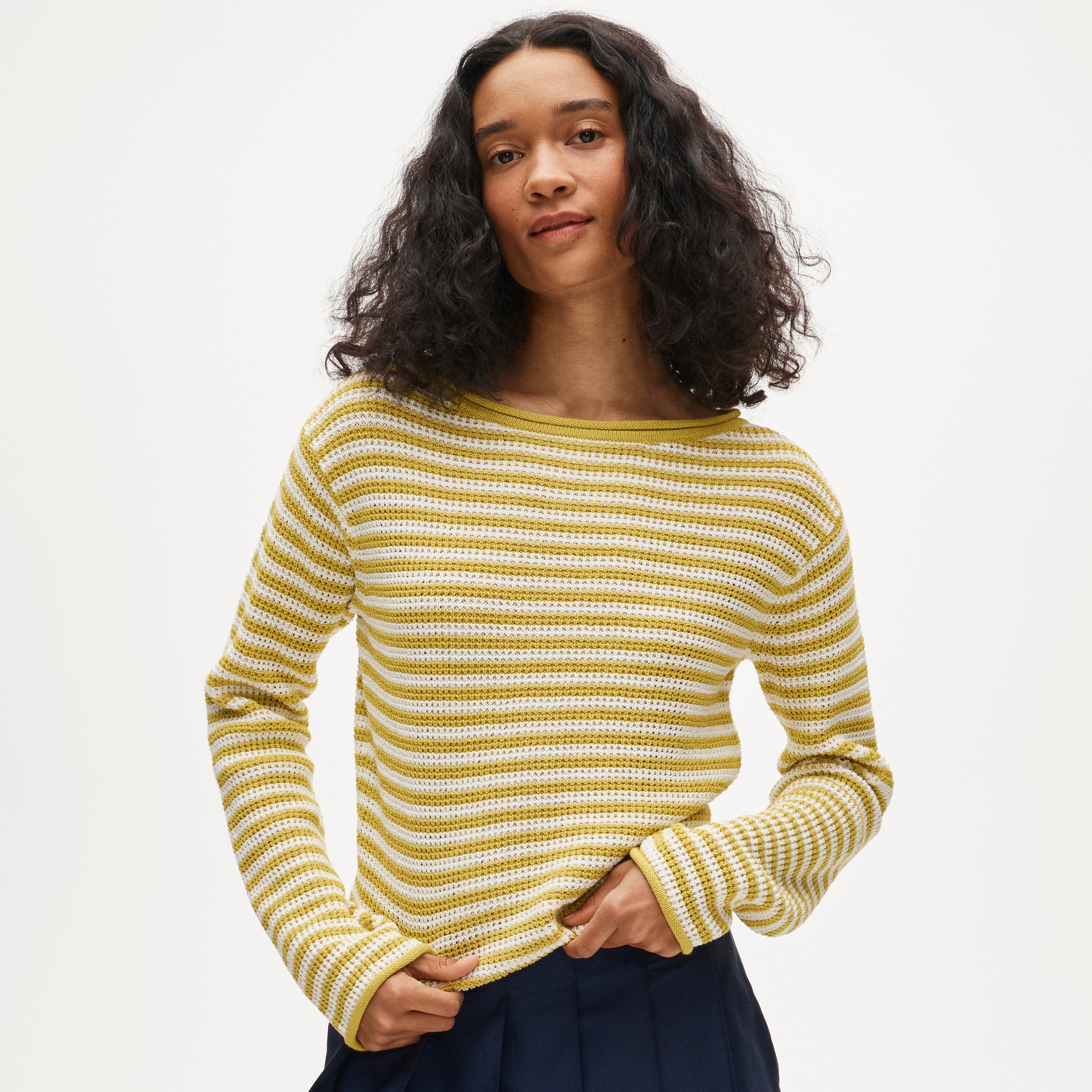 Boatneck sweater in stripe