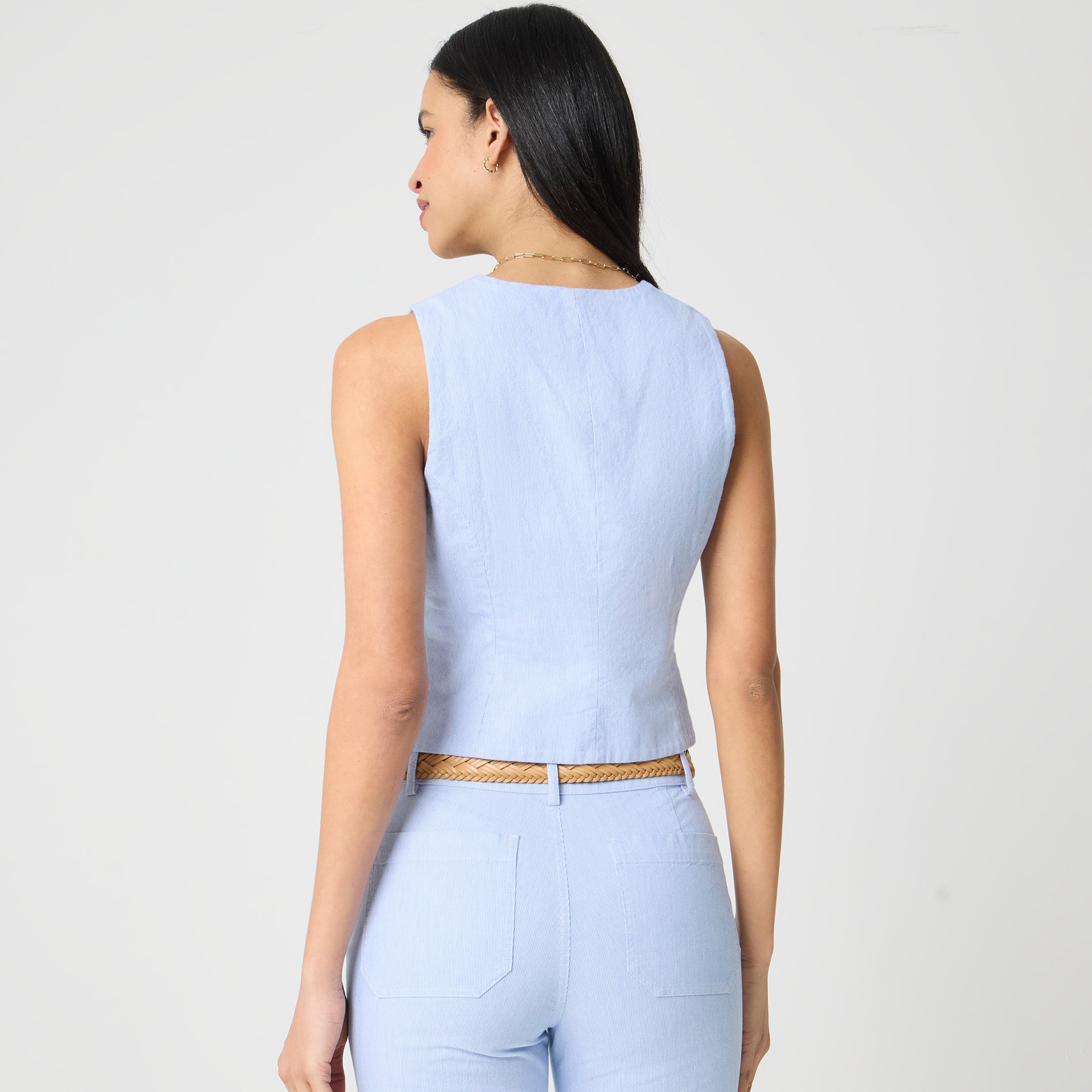 Striped button-front vest - image 3